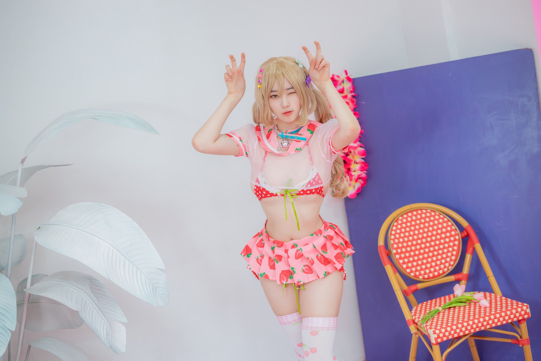 Bambi 밤비, [CreamSoda] Over knee socks Set.01