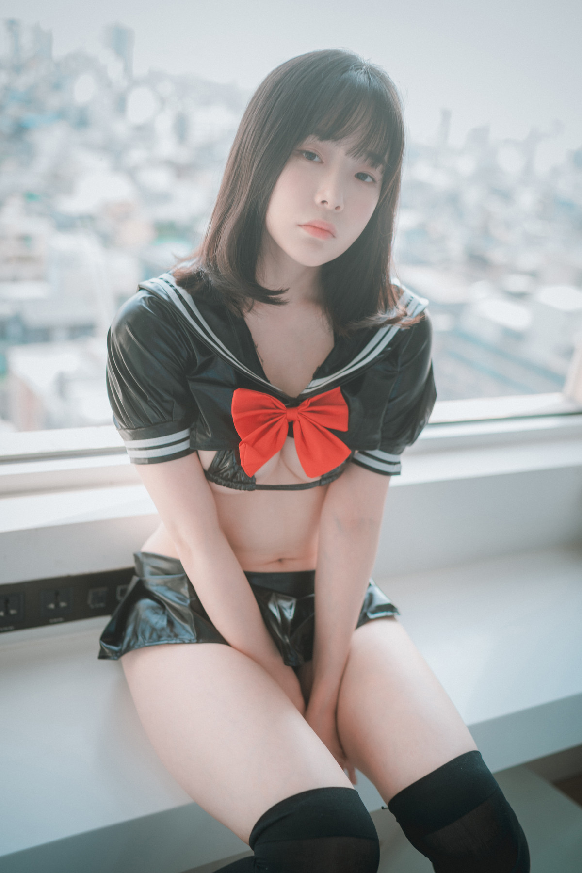 PIA 피아 (박서빈), [DJAWA] Leather Black Schoolgirl Set.01