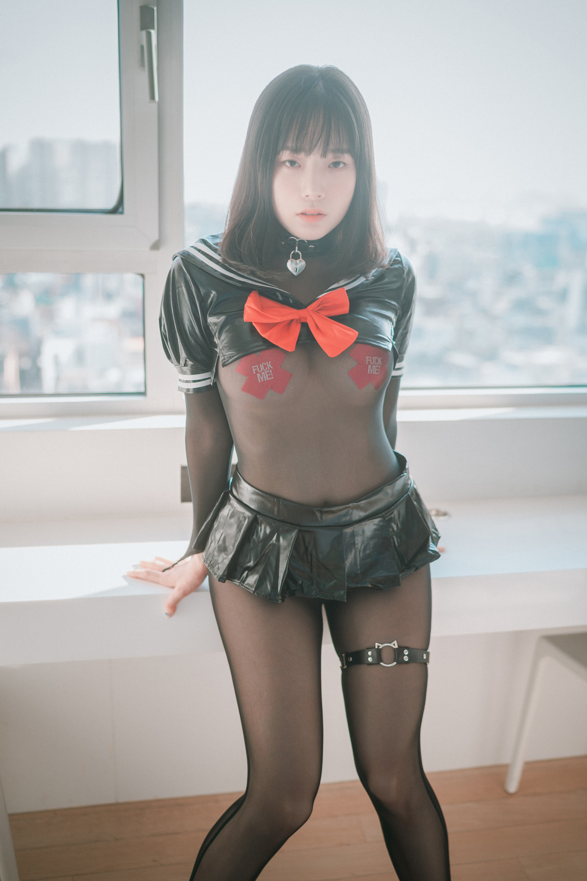 PIA 피아 (박서빈), [DJAWA] Leather Black Schoolgirl Set.02