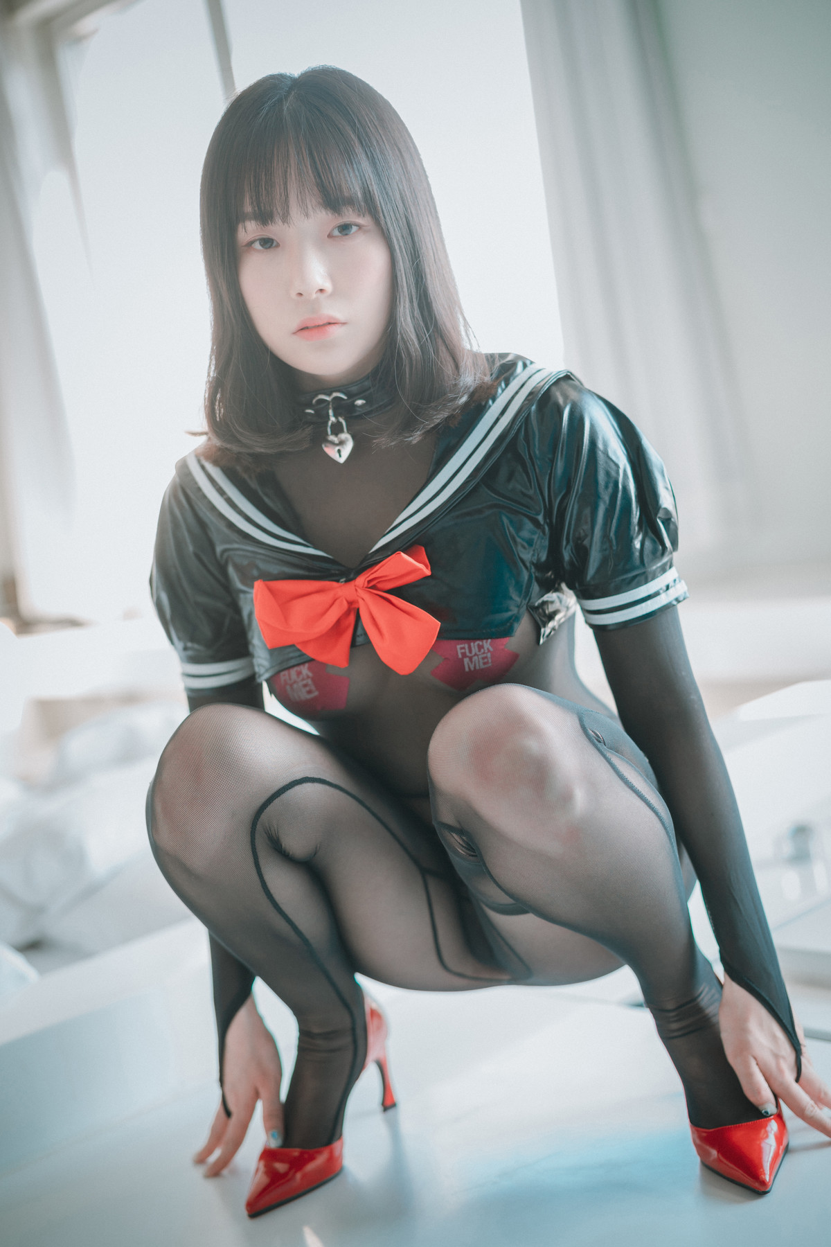 PIA 피아 (박서빈), [DJAWA] Leather Black Schoolgirl Set.02