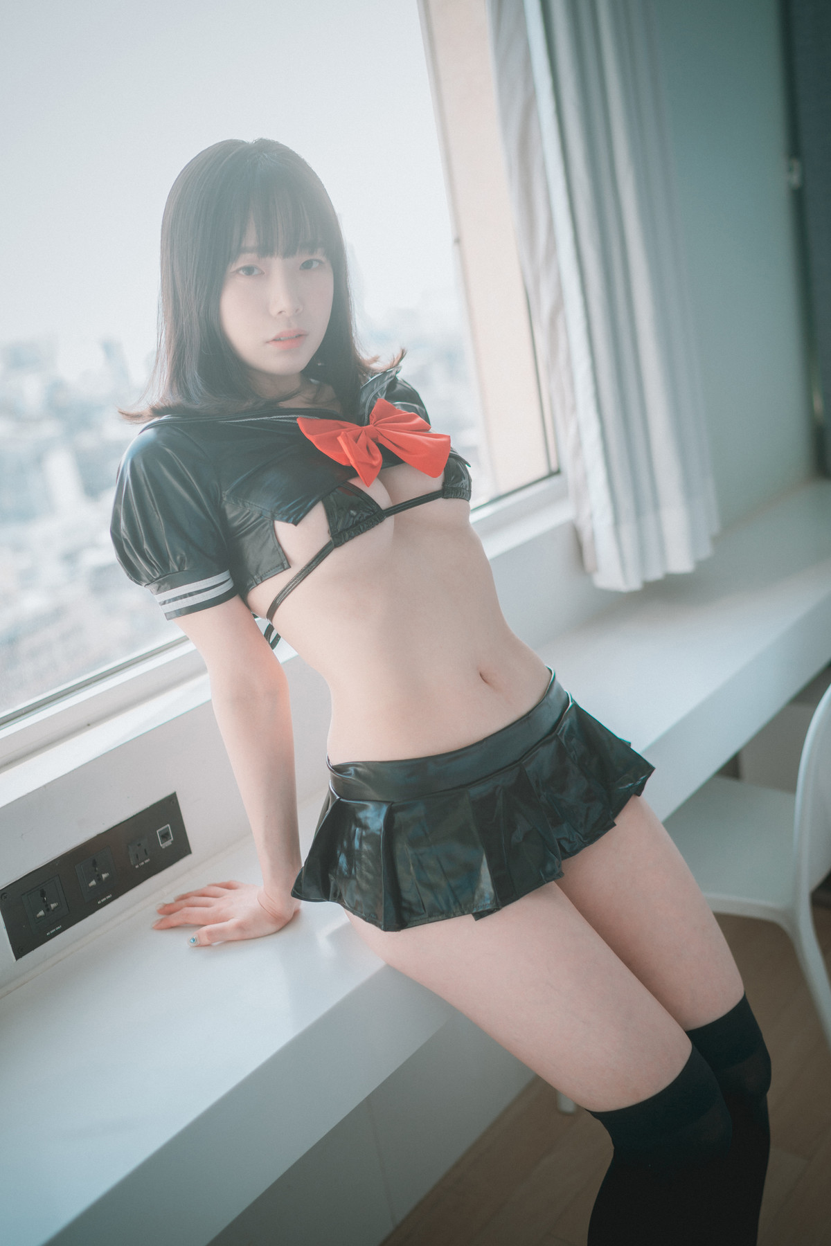 PIA 피아 (박서빈), [DJAWA] Leather Black Schoolgirl Set.01