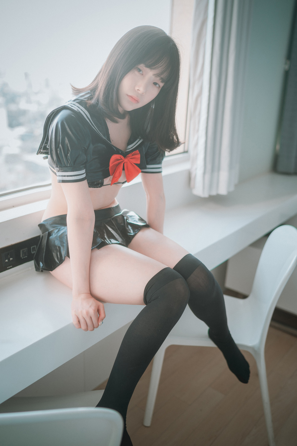 PIA 피아 (박서빈), [DJAWA] Leather Black Schoolgirl Set.01