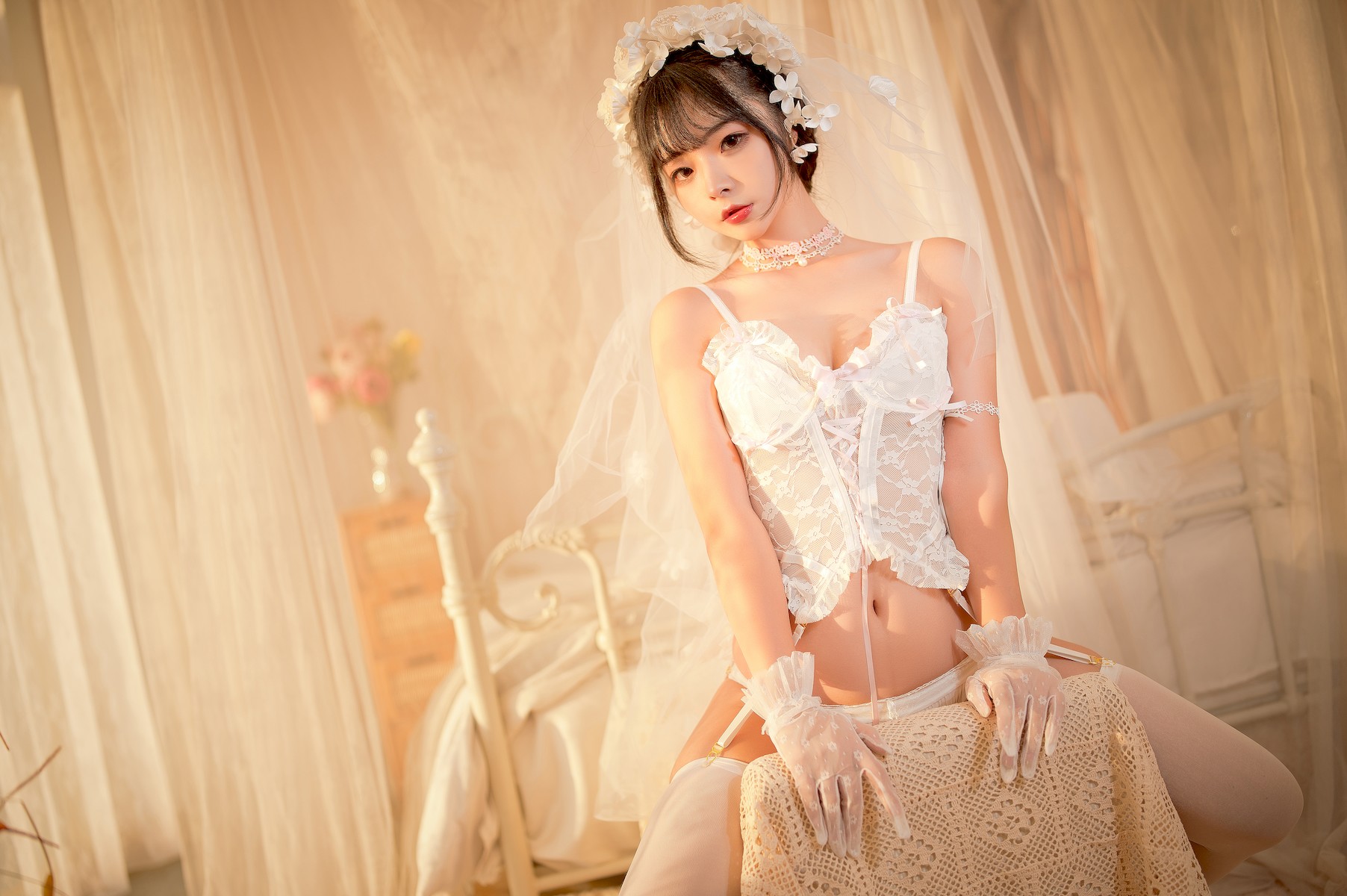 Cosplay Yuuhui玉汇 纯白花嫁