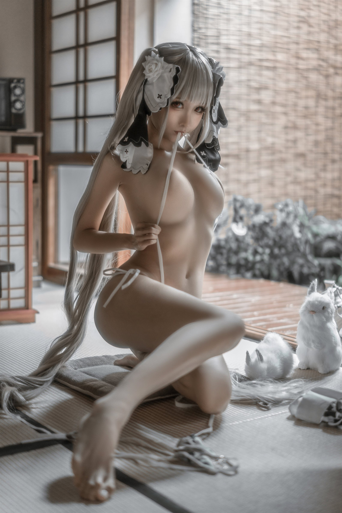 蠢沫沫 Cosplay 可畏婚纱绅士版