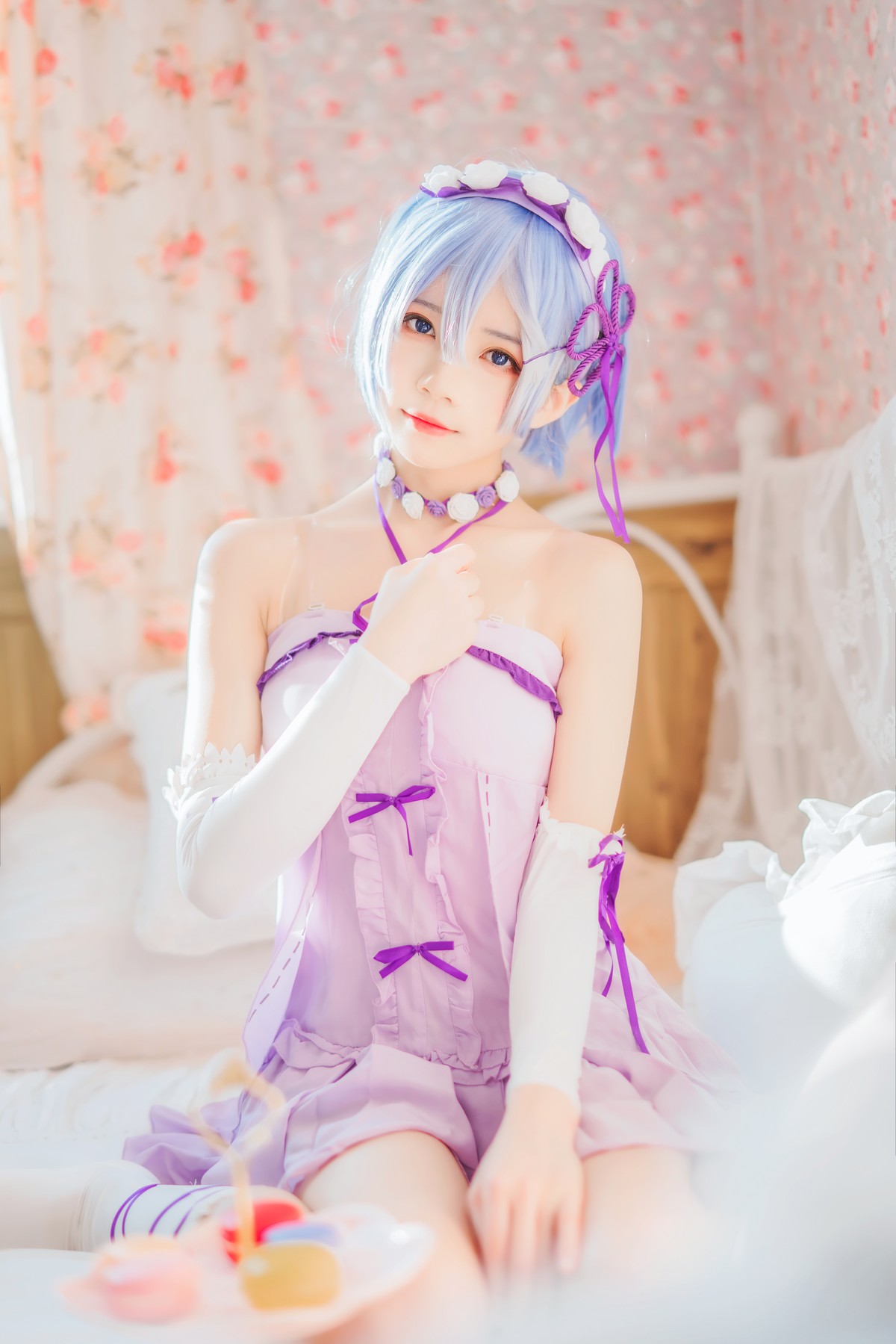Cosplay 桜桃喵 蕾姆睡裙