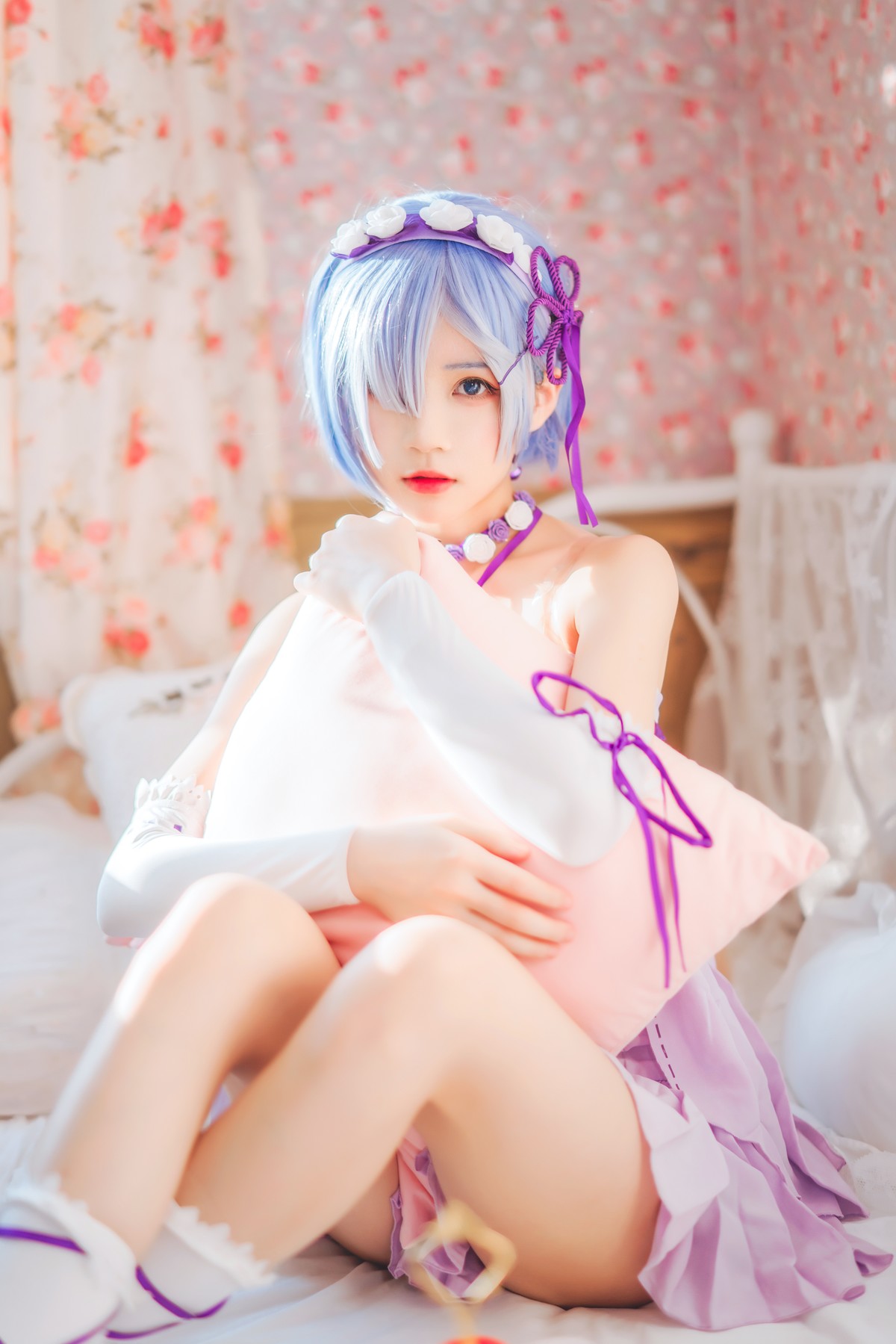 Cosplay 桜桃喵 蕾姆睡裙