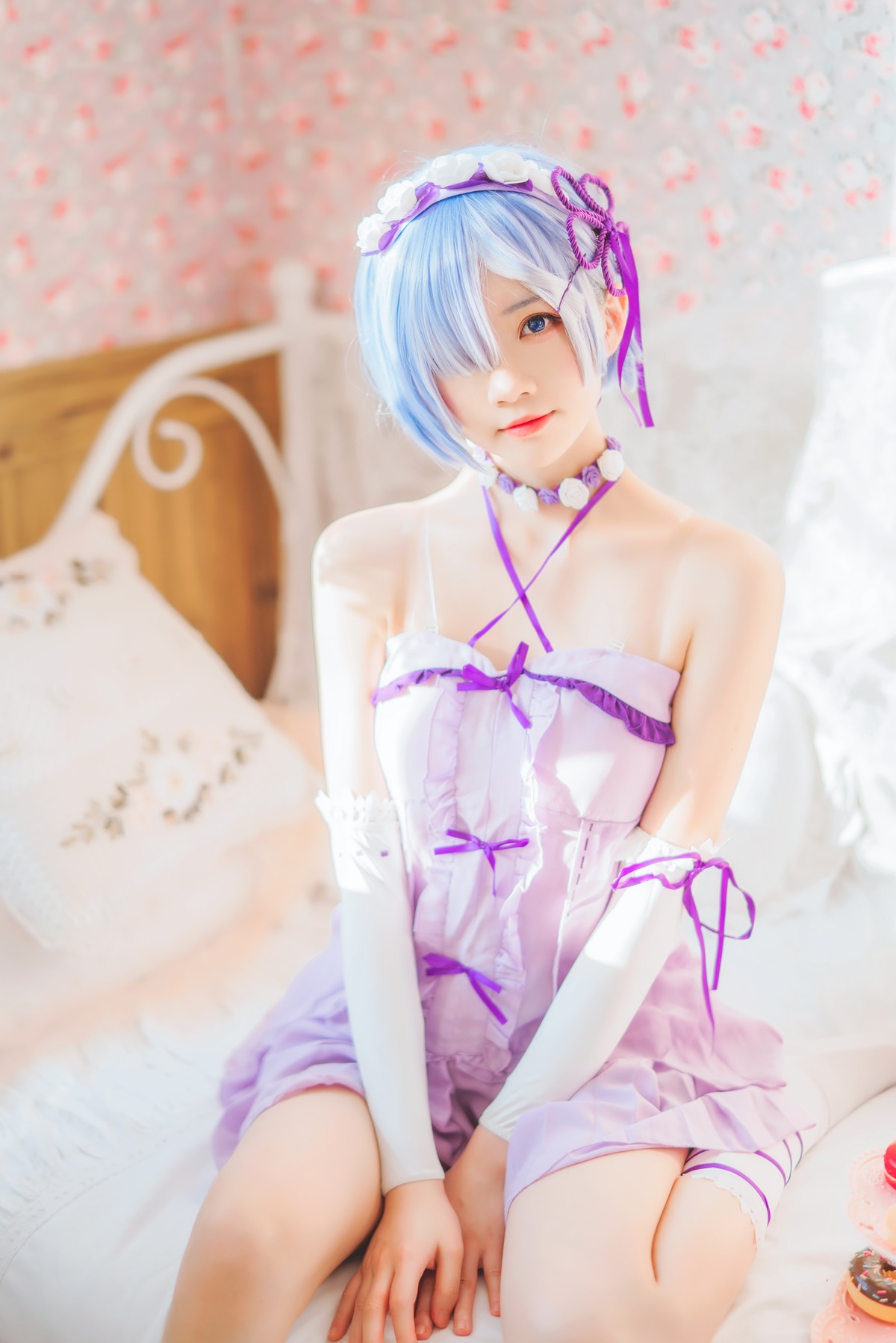 Cosplay 桜桃喵 蕾姆睡裙