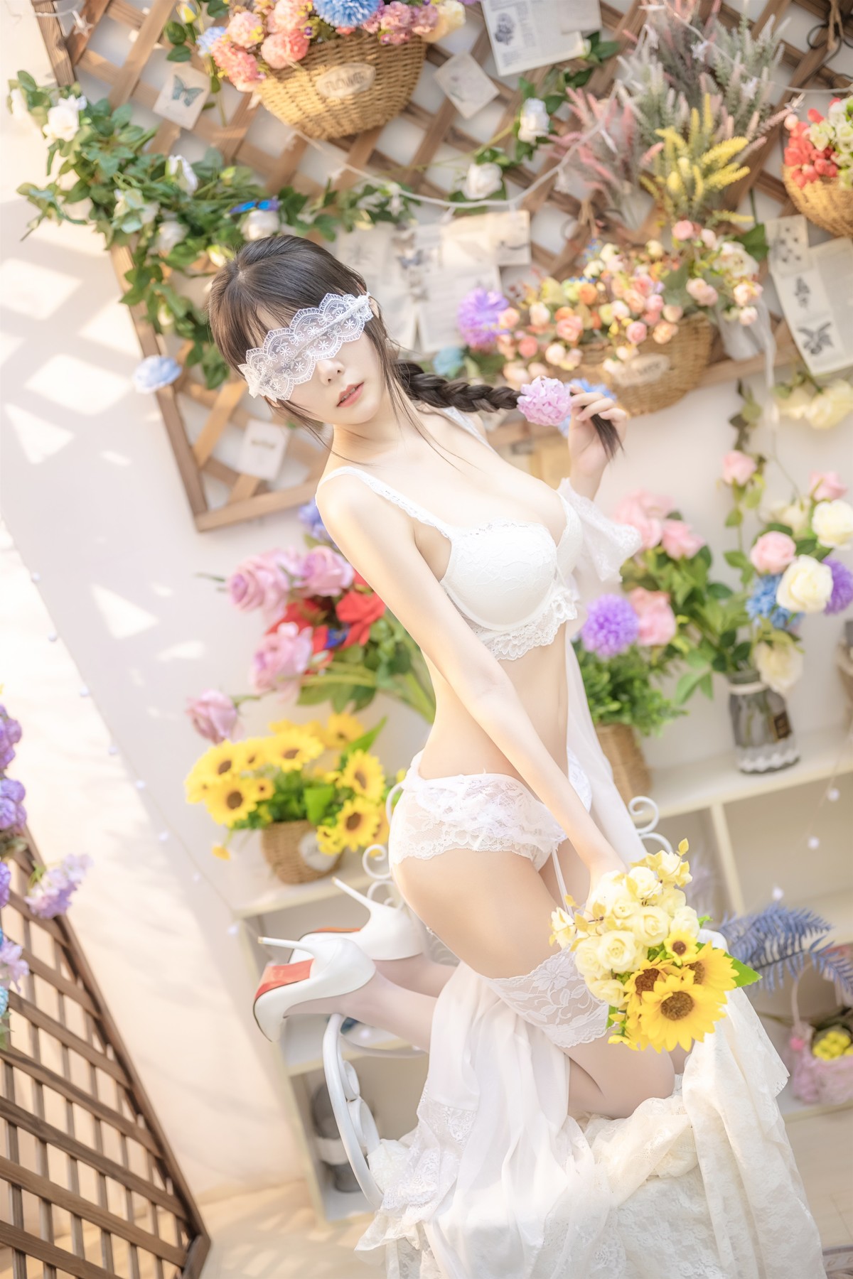 香草喵露露写真 Cosplay 白色玫瑰