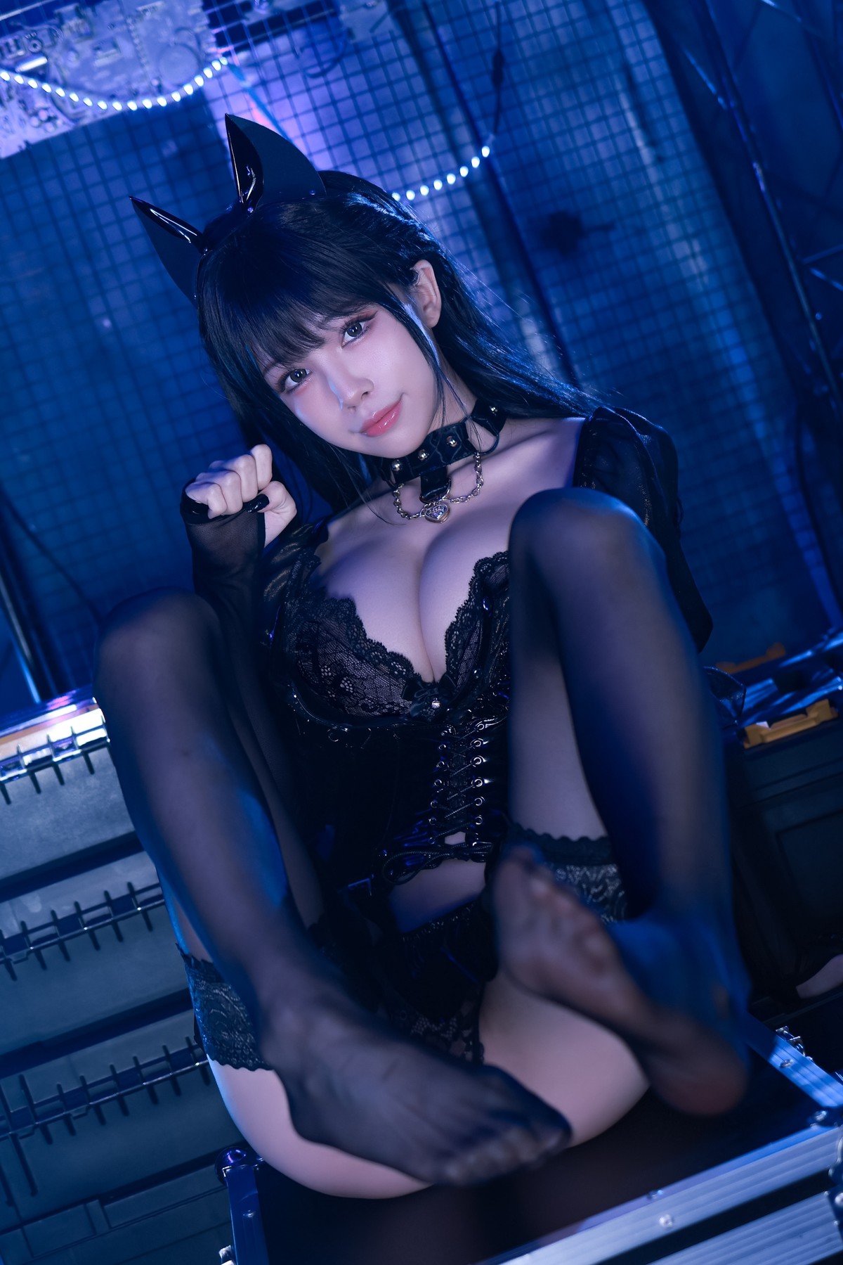 水淼aqua Cosplay 猫咪女郎 黑色猫猫