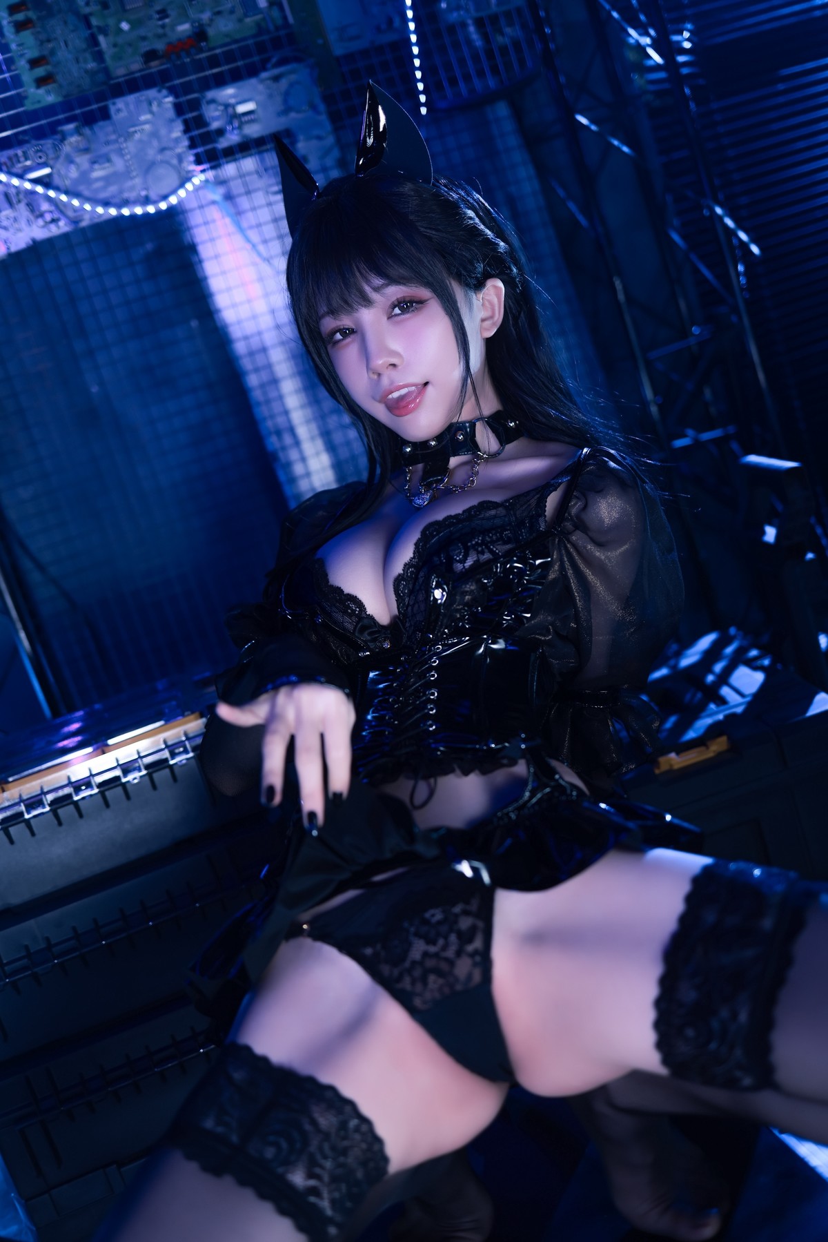 水淼aqua Cosplay 猫咪女郎 黑色猫猫