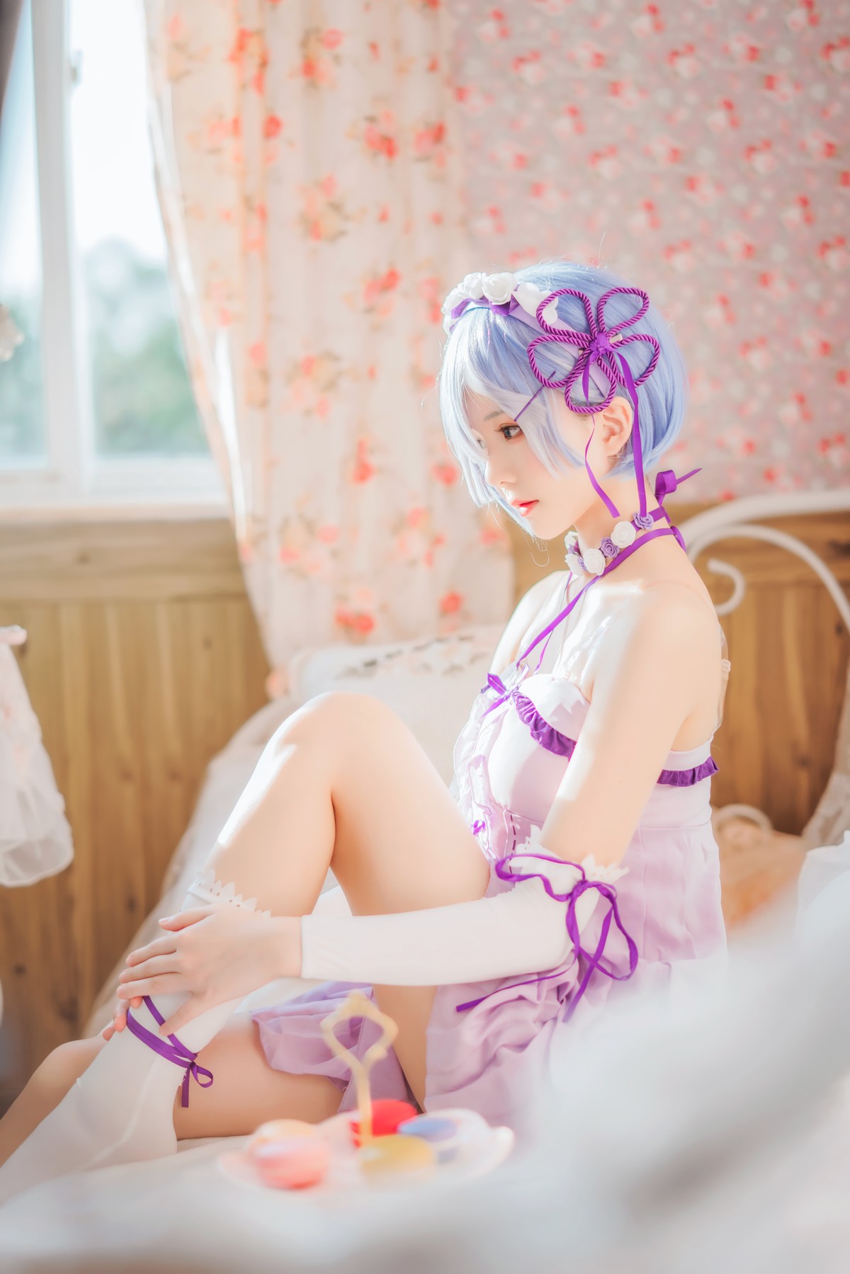 Cosplay 桜桃喵 蕾姆睡裙
