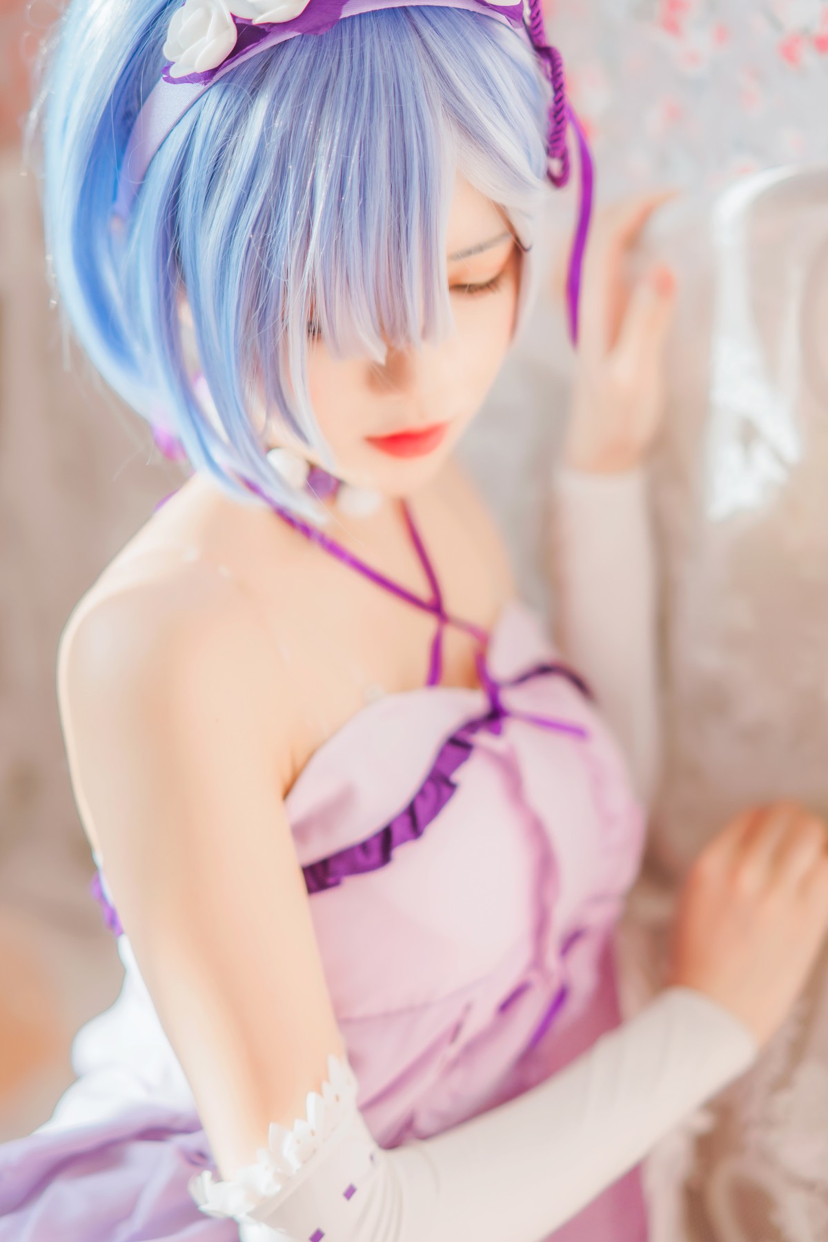 Cosplay 桜桃喵 蕾姆睡裙