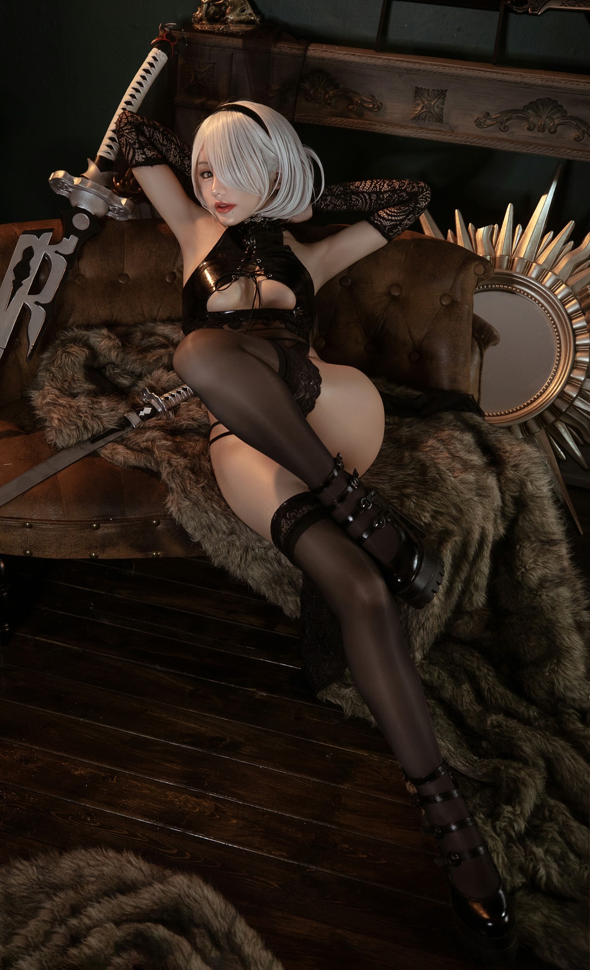 Cosplay 一笑芳香沁 2B黑花嫁