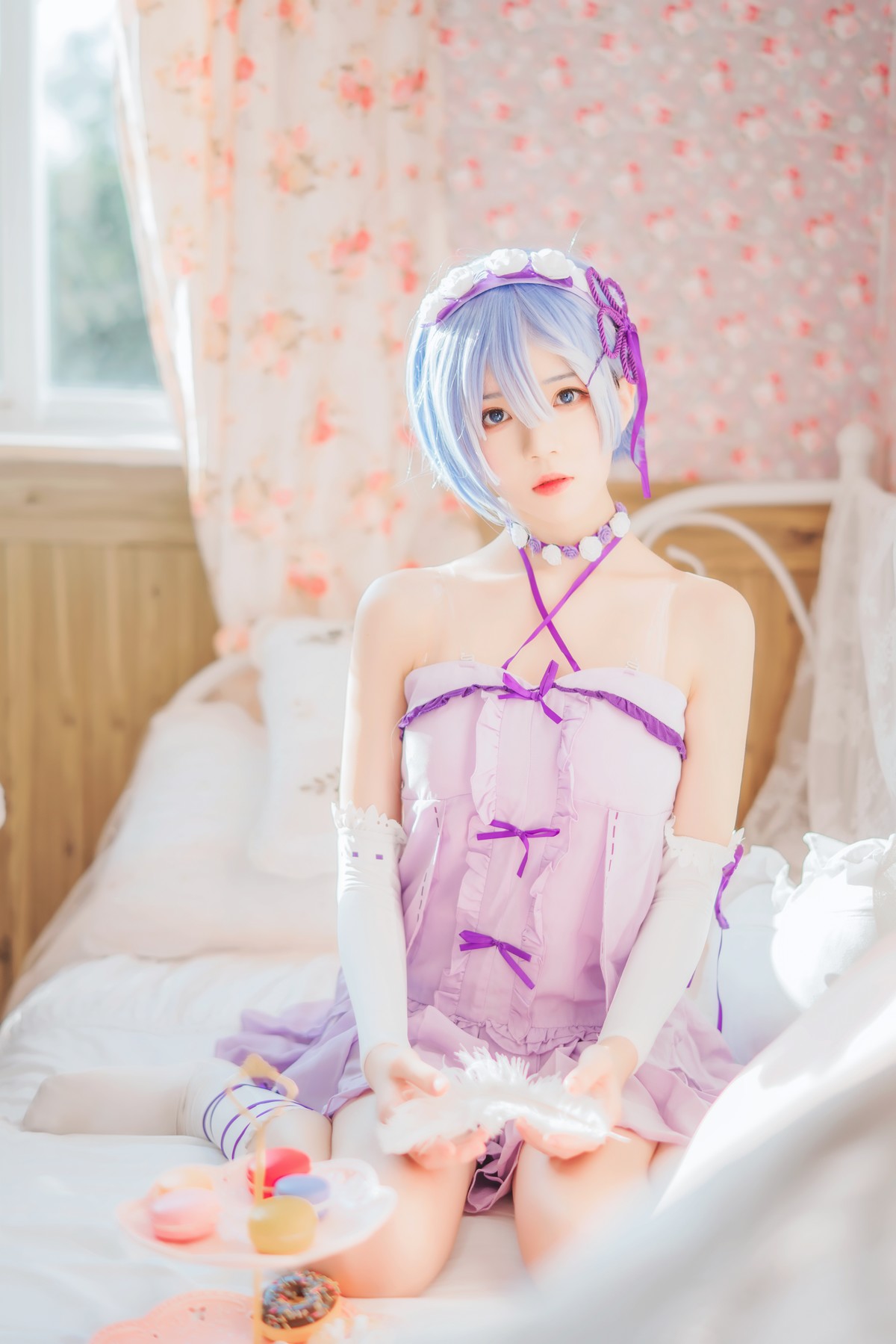 Cosplay 桜桃喵 蕾姆睡裙
