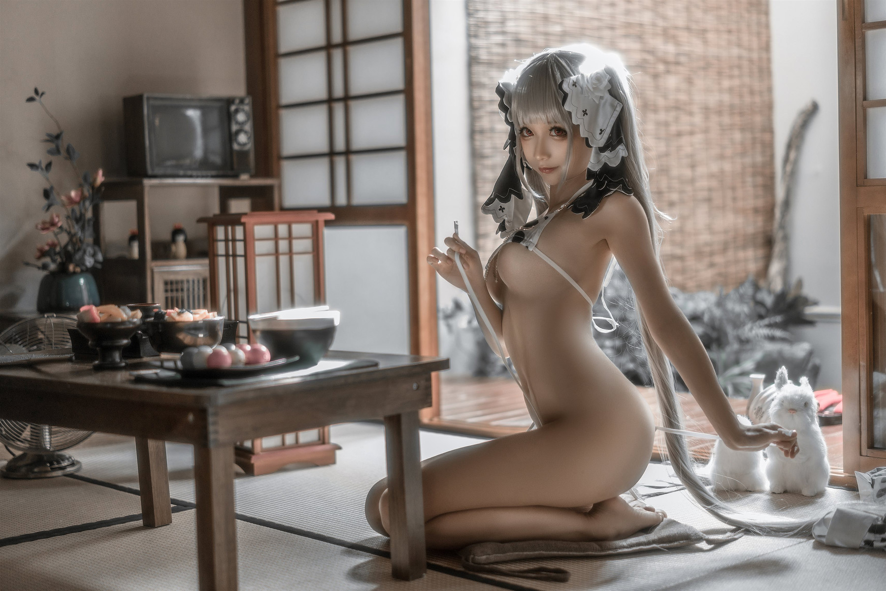 蠢沫沫 Cosplay 可畏婚纱绅士版