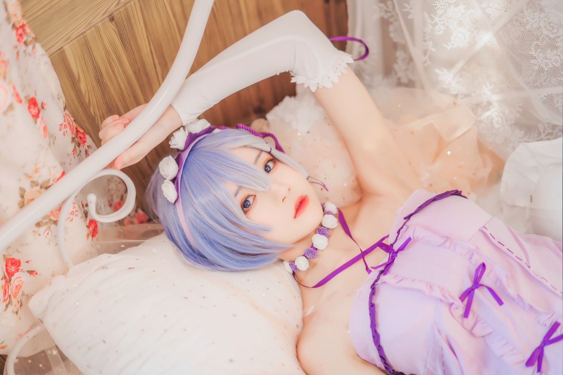 Cosplay 桜桃喵 蕾姆睡裙