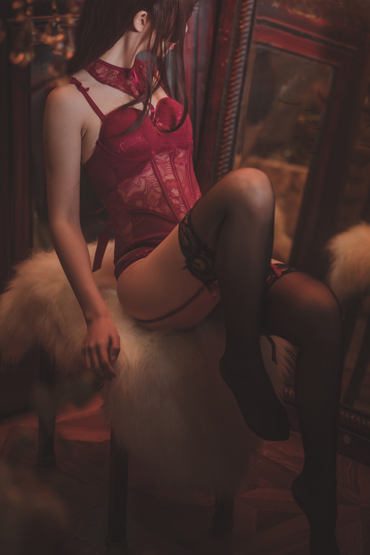 Cosplay 面饼仙儿 脑内少女 红色束衣