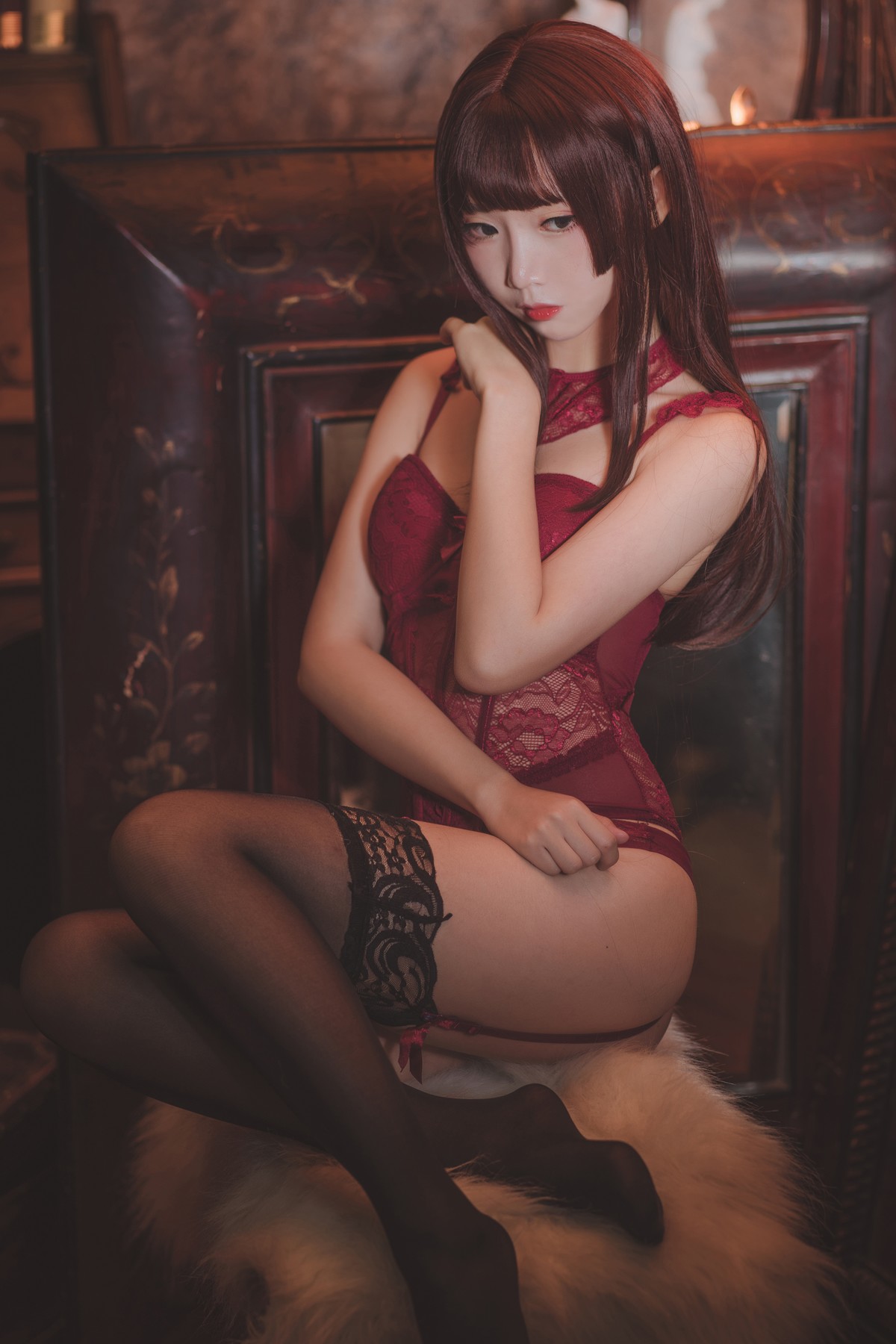 Cosplay 面饼仙儿 脑内少女 红色束衣