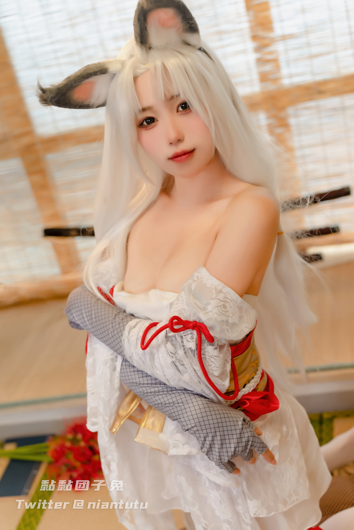 Cosplay 黏黏团子兔 白丝胡桃
