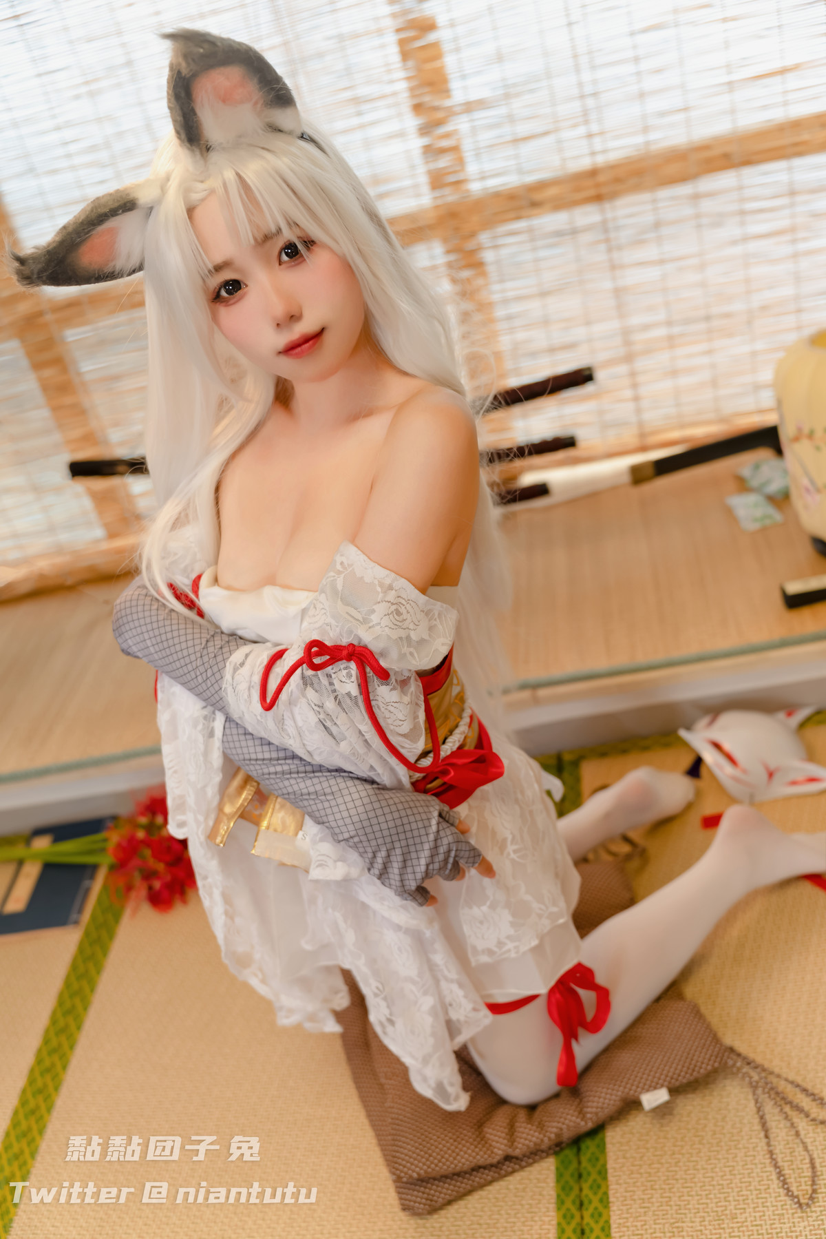Cosplay 黏黏团子兔 白丝胡桃