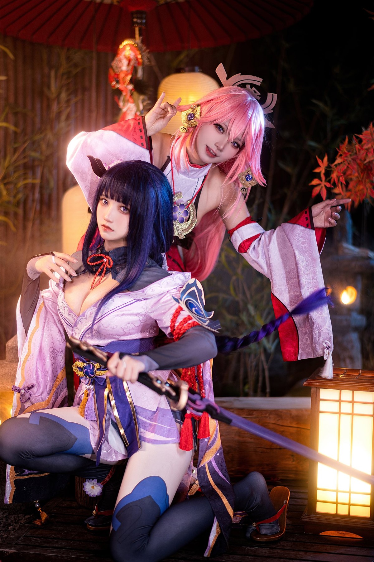 Cosplay 伊喵君 景三 八重 雷神 双倍快乐