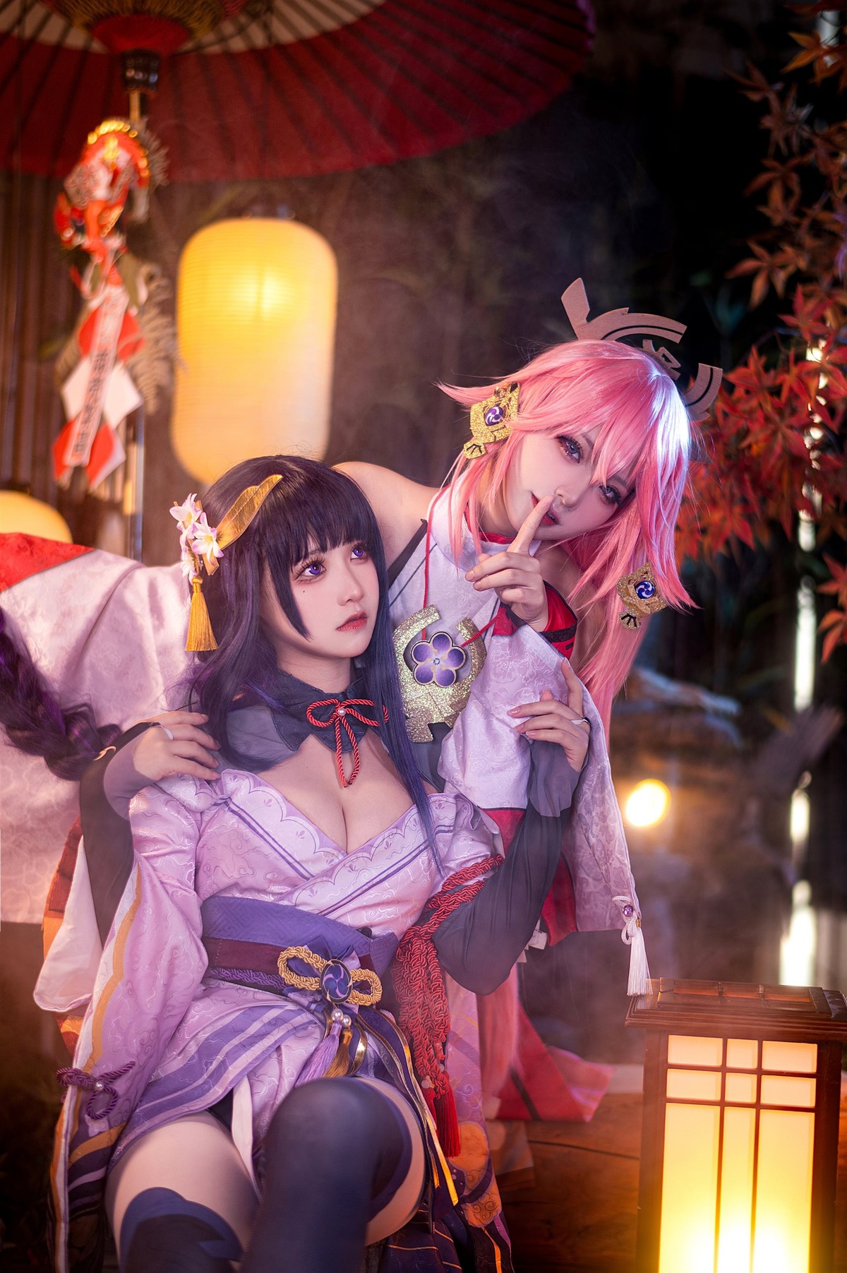 Cosplay 伊喵君 景三 八重 雷神 双倍快乐