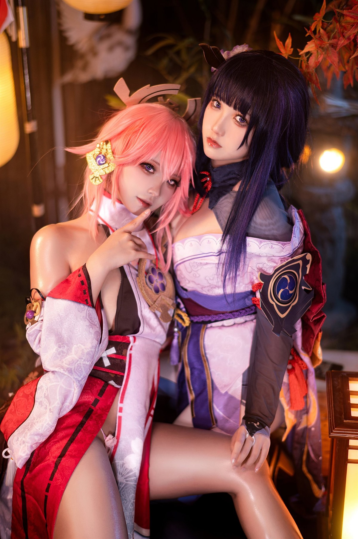 Cosplay 伊喵君 景三 八重 雷神 双倍快乐
