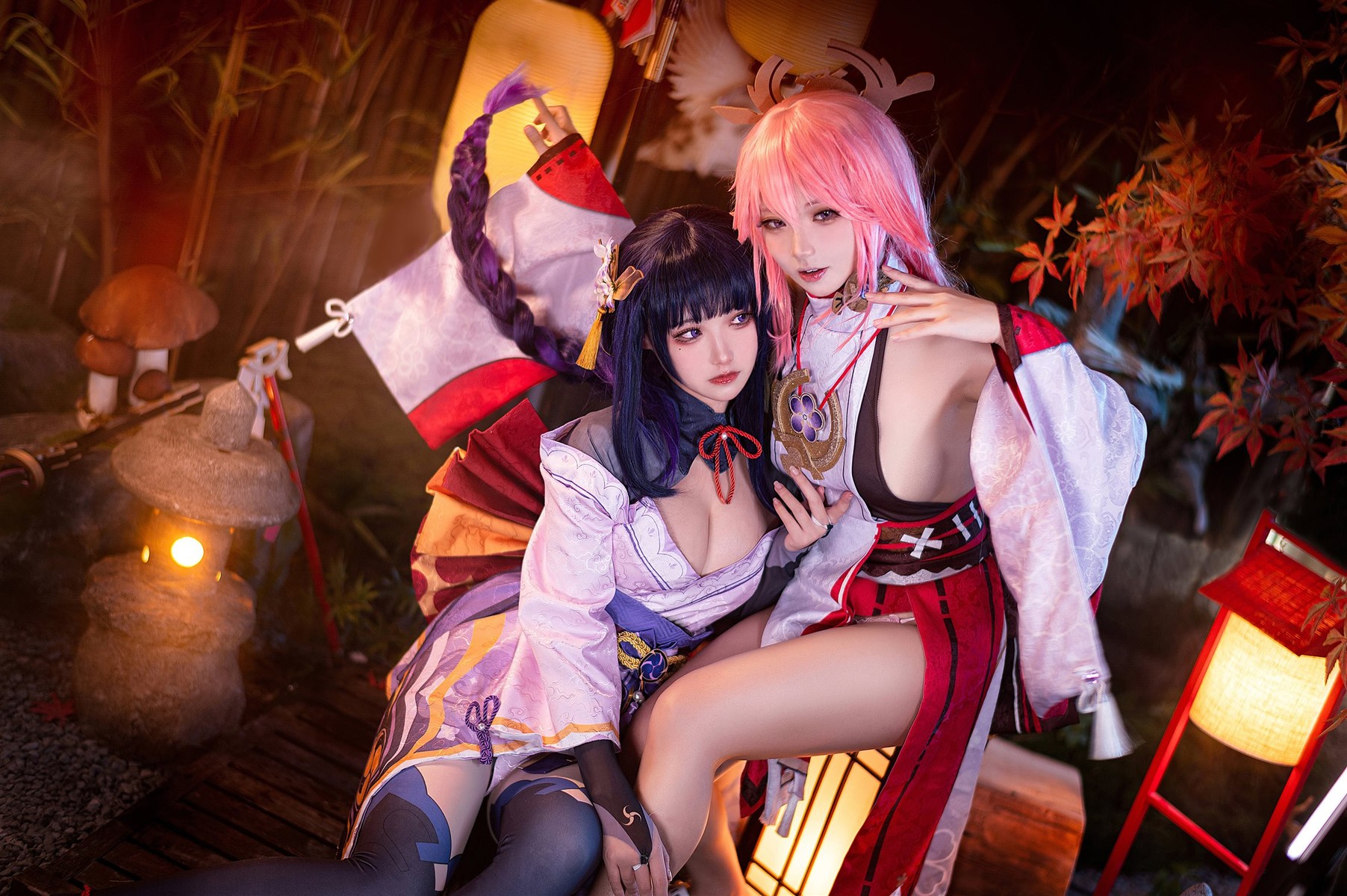 Cosplay 伊喵君 景三 八重 雷神 双倍快乐