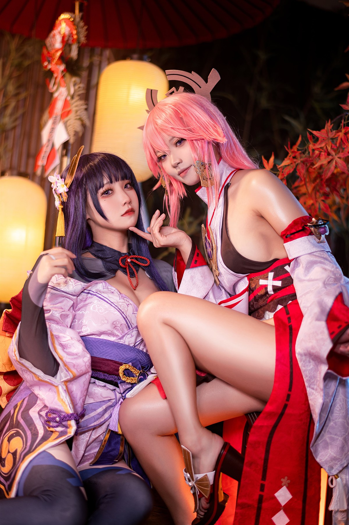 Cosplay 伊喵君 景三 八重 雷神 双倍快乐