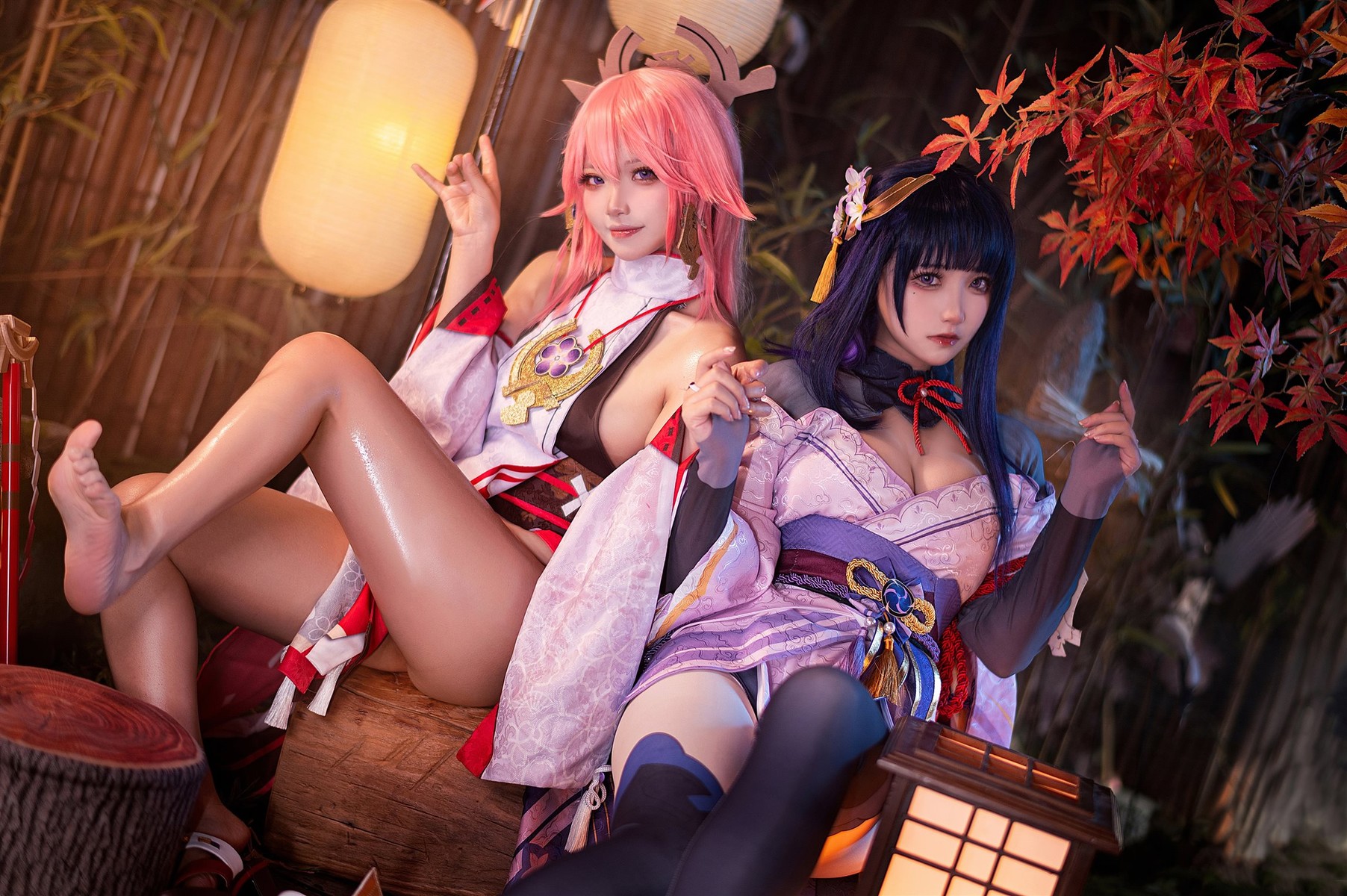 Cosplay 伊喵君 景三 八重 雷神 双倍快乐