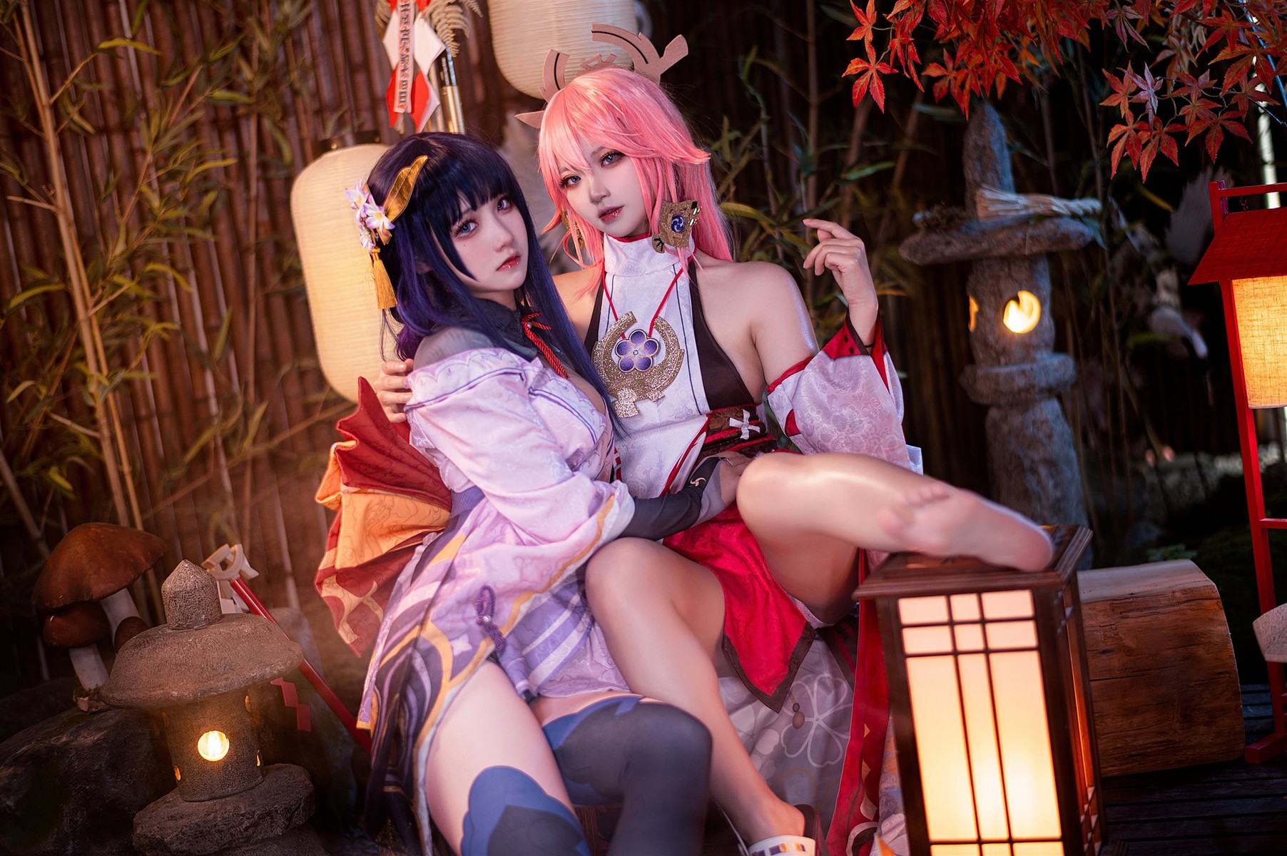 Cosplay 伊喵君 景三 八重 雷神 双倍快乐