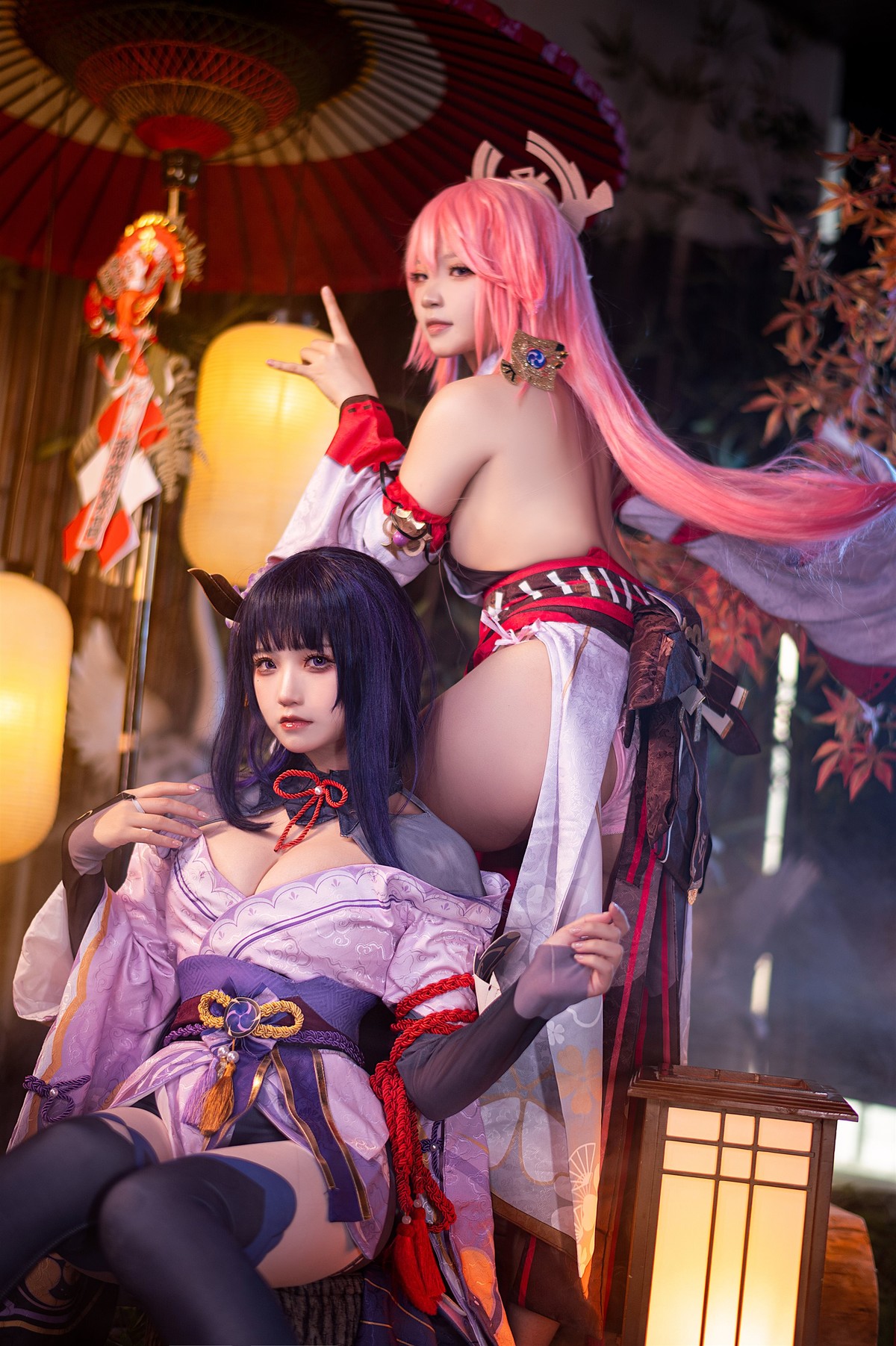Cosplay 伊喵君 景三 八重 雷神 双倍快乐