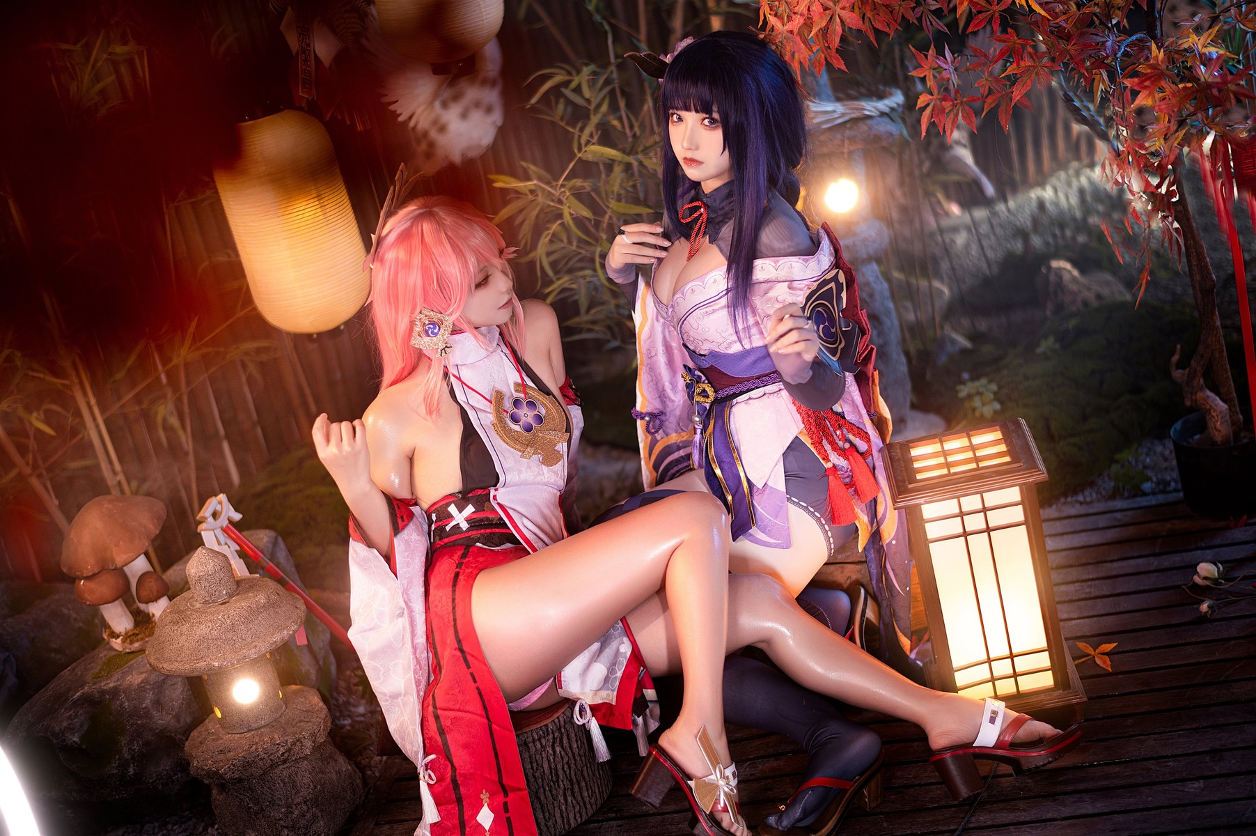 Cosplay 伊喵君 景三 八重 雷神 双倍快乐