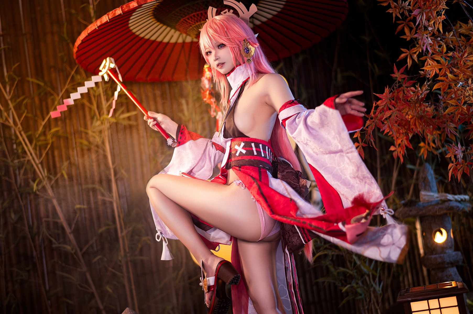 Cosplay 伊喵君 景三 八重 雷神 双倍快乐