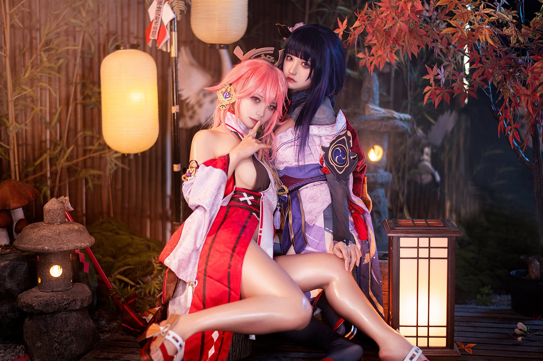 Cosplay 伊喵君 景三 八重 雷神 双倍快乐