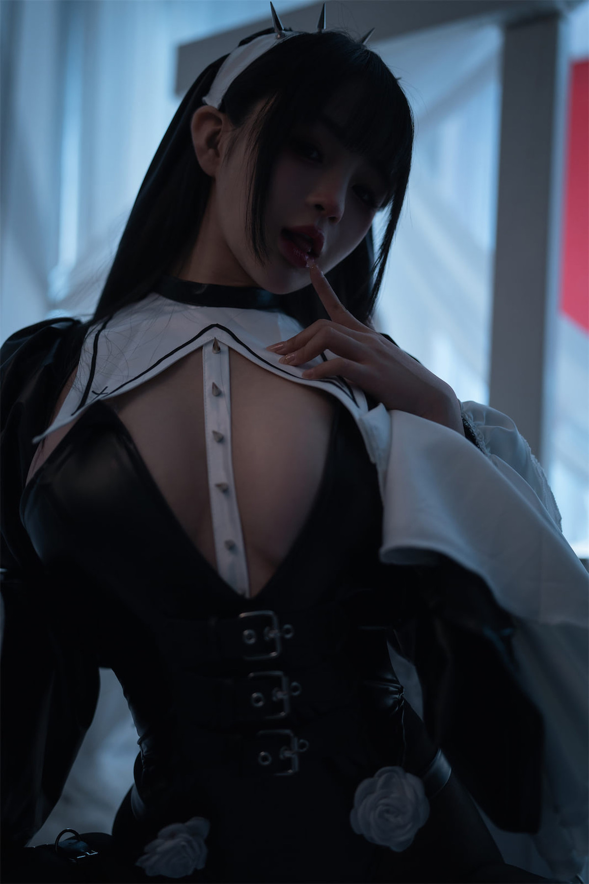 Cosplay 桜井宁宁 皮衣修女