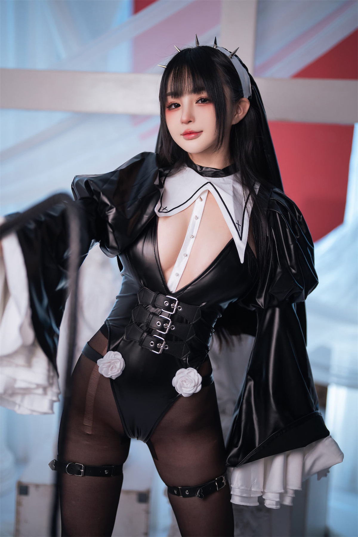 Cosplay 桜井宁宁 皮衣修女