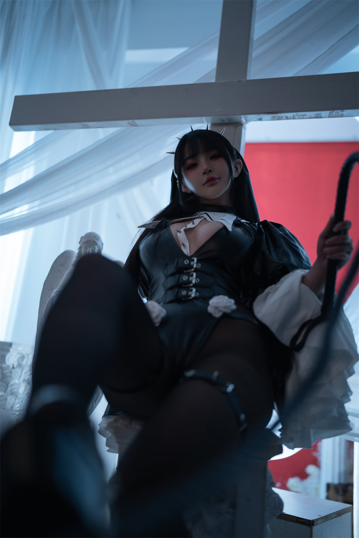 Cosplay 桜井宁宁 皮衣修女