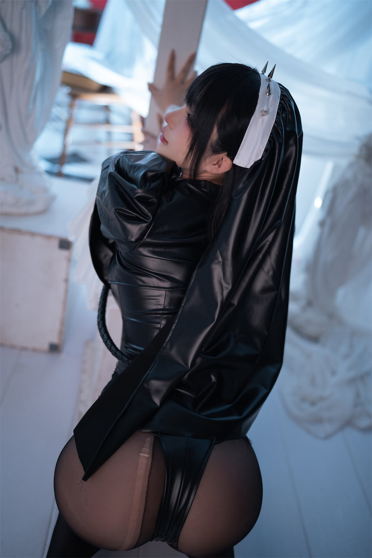Cosplay 桜井宁宁 皮衣修女
