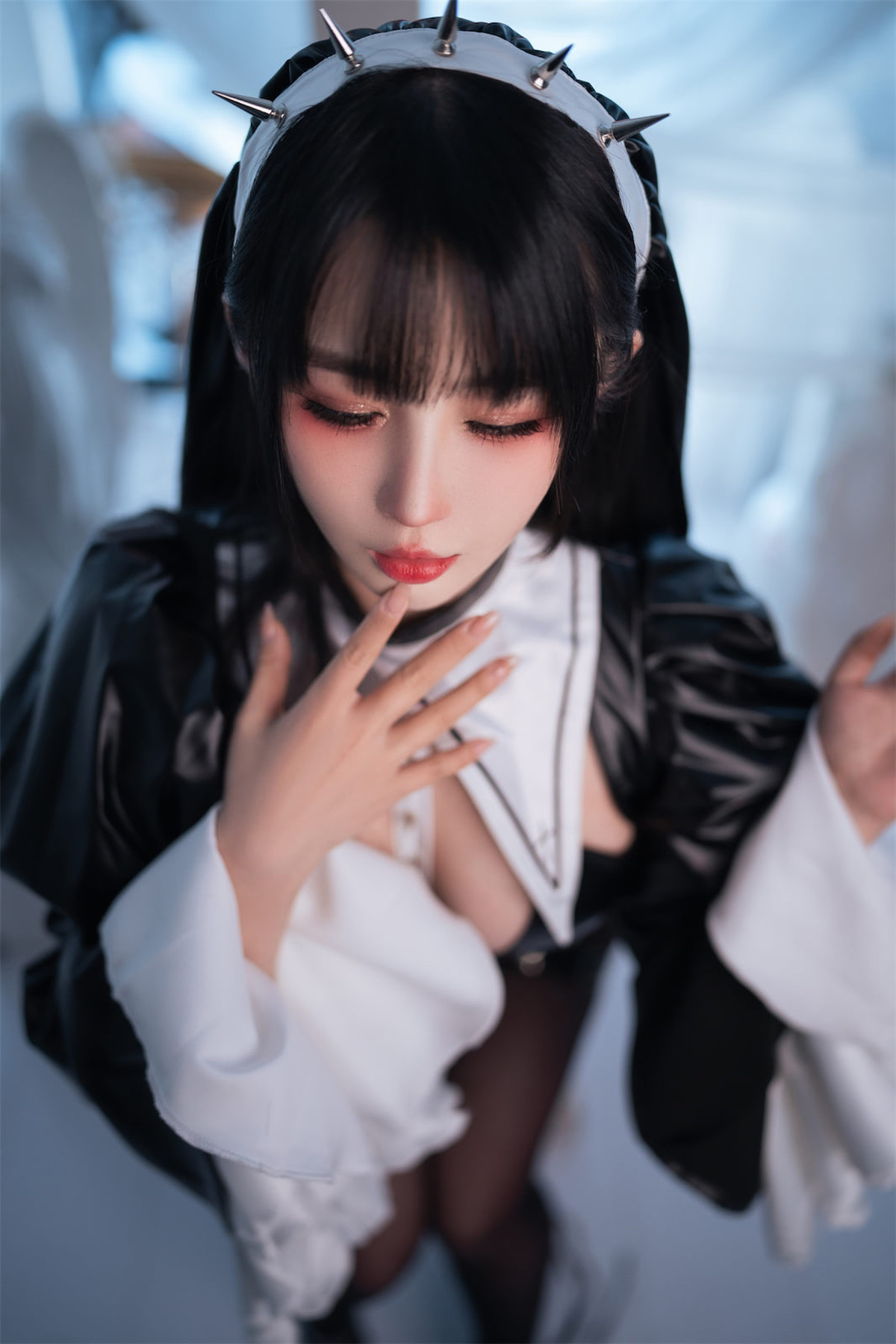 Cosplay 桜井宁宁 皮衣修女