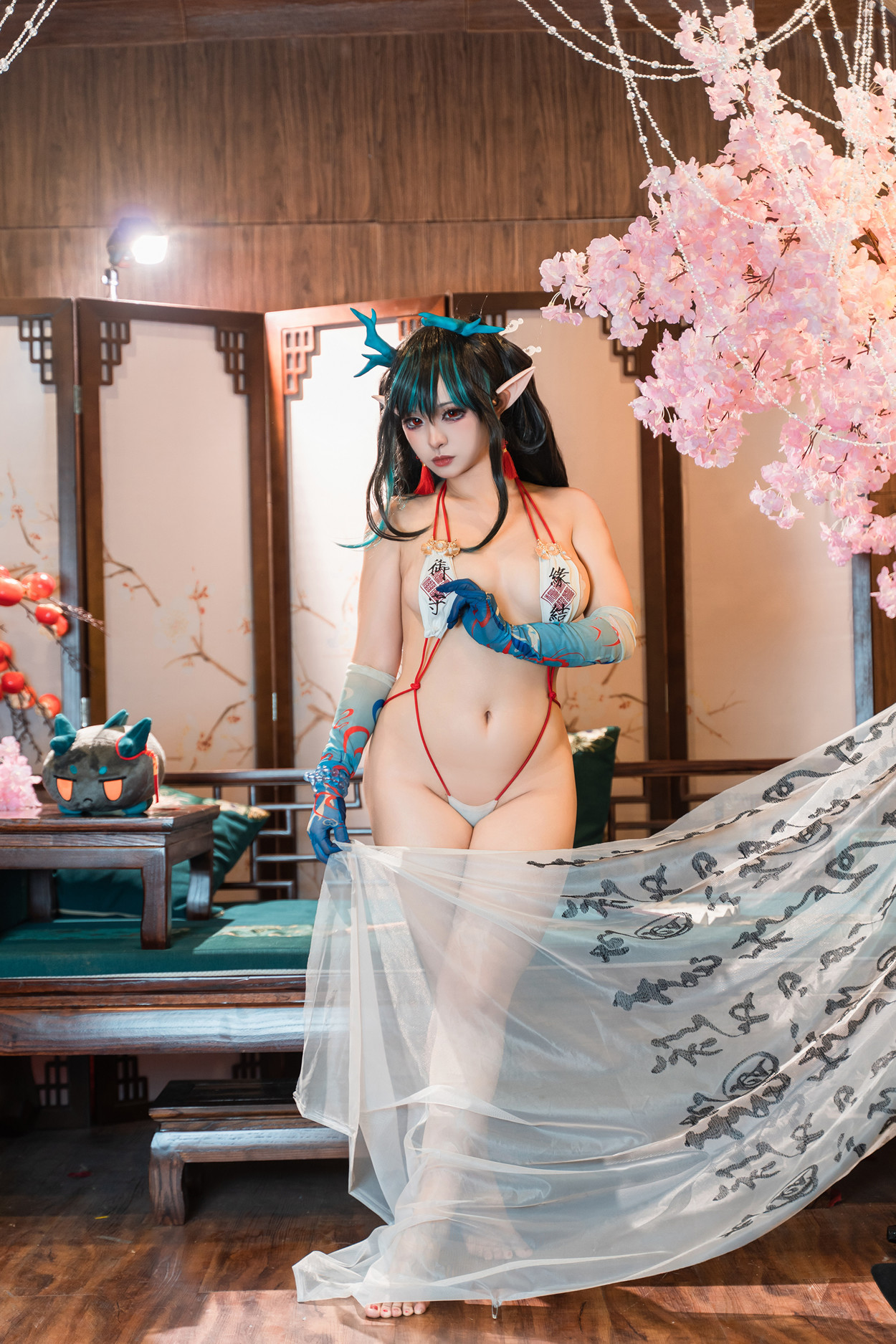 Cosplay 小和甜酒 & 橙风千雅 明日方舟年夕中式双人御守 Set.02