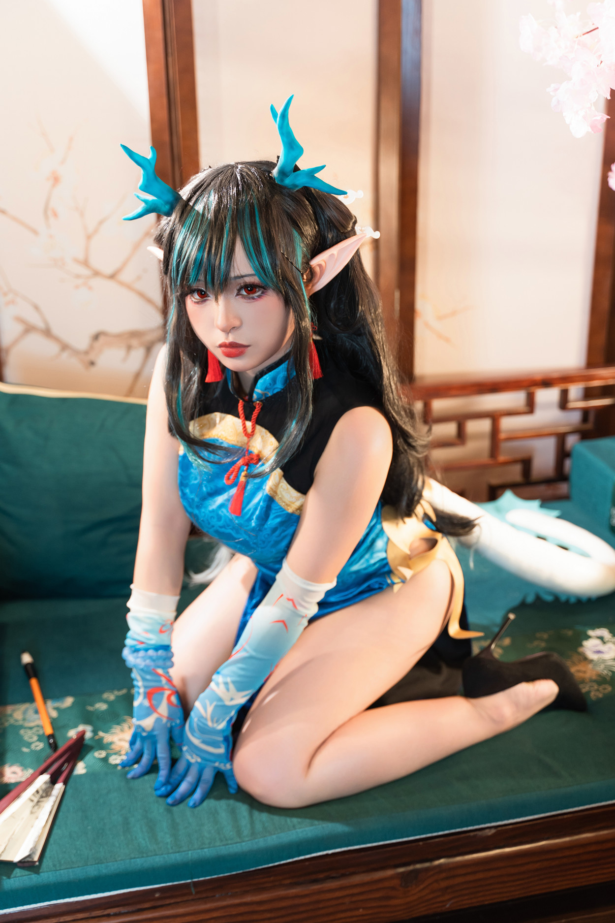 Cosplay 小和甜酒 & 橙风千雅 明日方舟年夕中式双人御守 Set.02