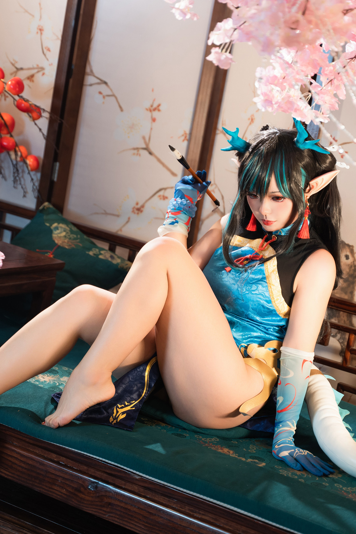 Cosplay 小和甜酒 & 橙风千雅 明日方舟年夕中式双人御守 Set.02