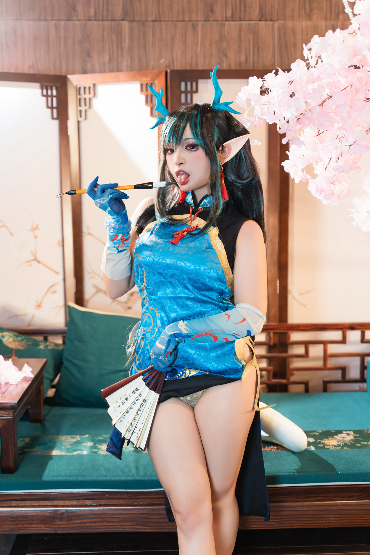 Cosplay 小和甜酒 & 橙风千雅 明日方舟年夕中式双人御守 Set.02