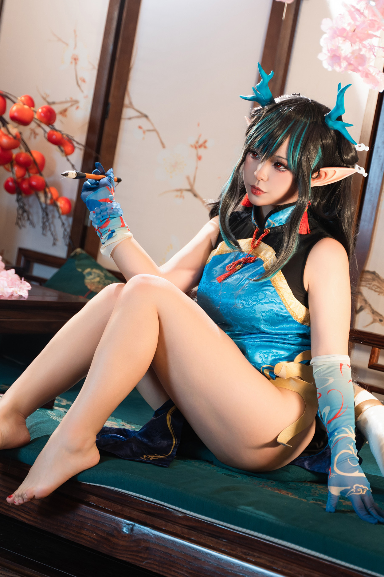 Cosplay 小和甜酒 & 橙风千雅 明日方舟年夕中式双人御守 Set.02