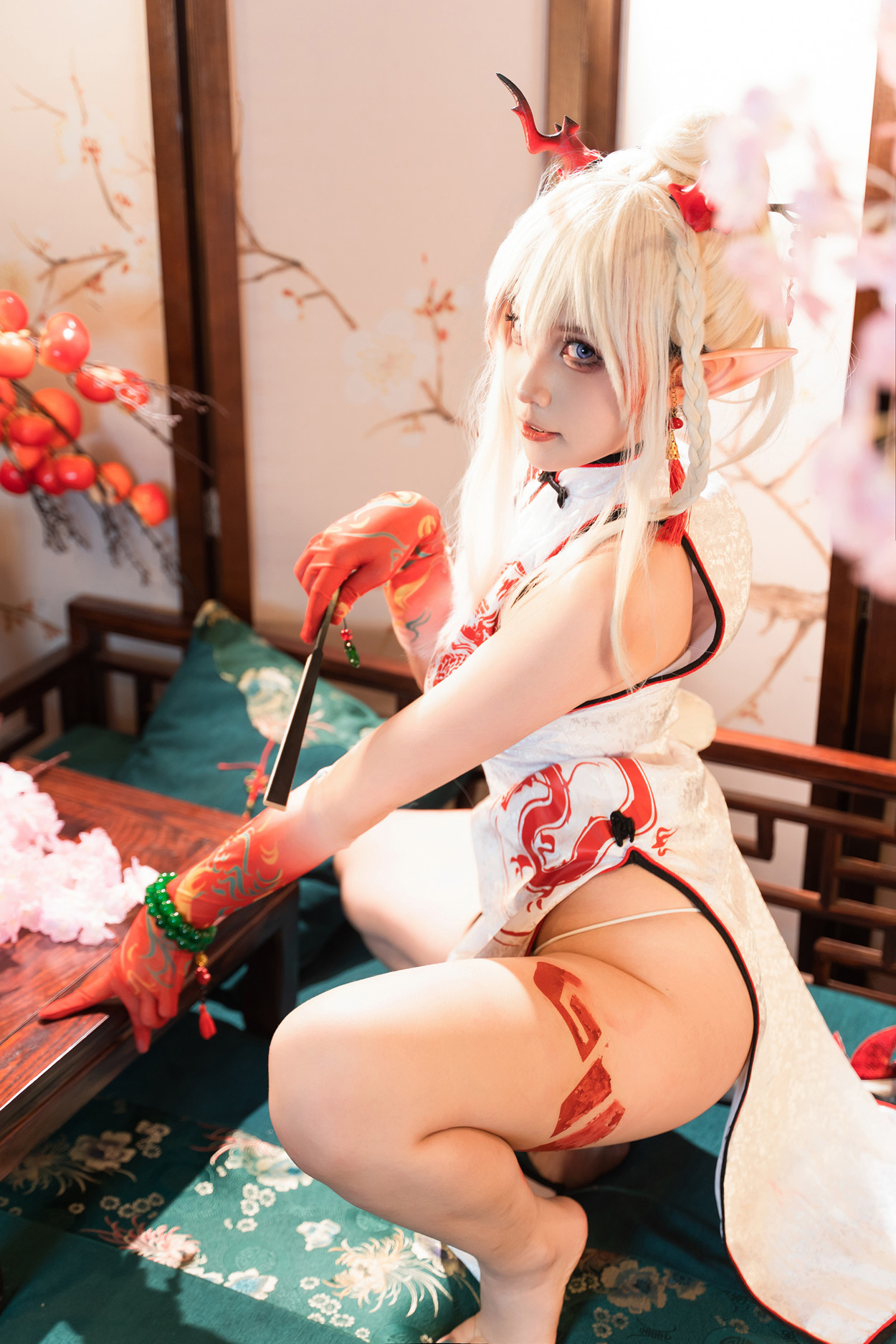 Cosplay 小和甜酒 & 橙风千雅 明日方舟年夕中式双人御守 Set.03