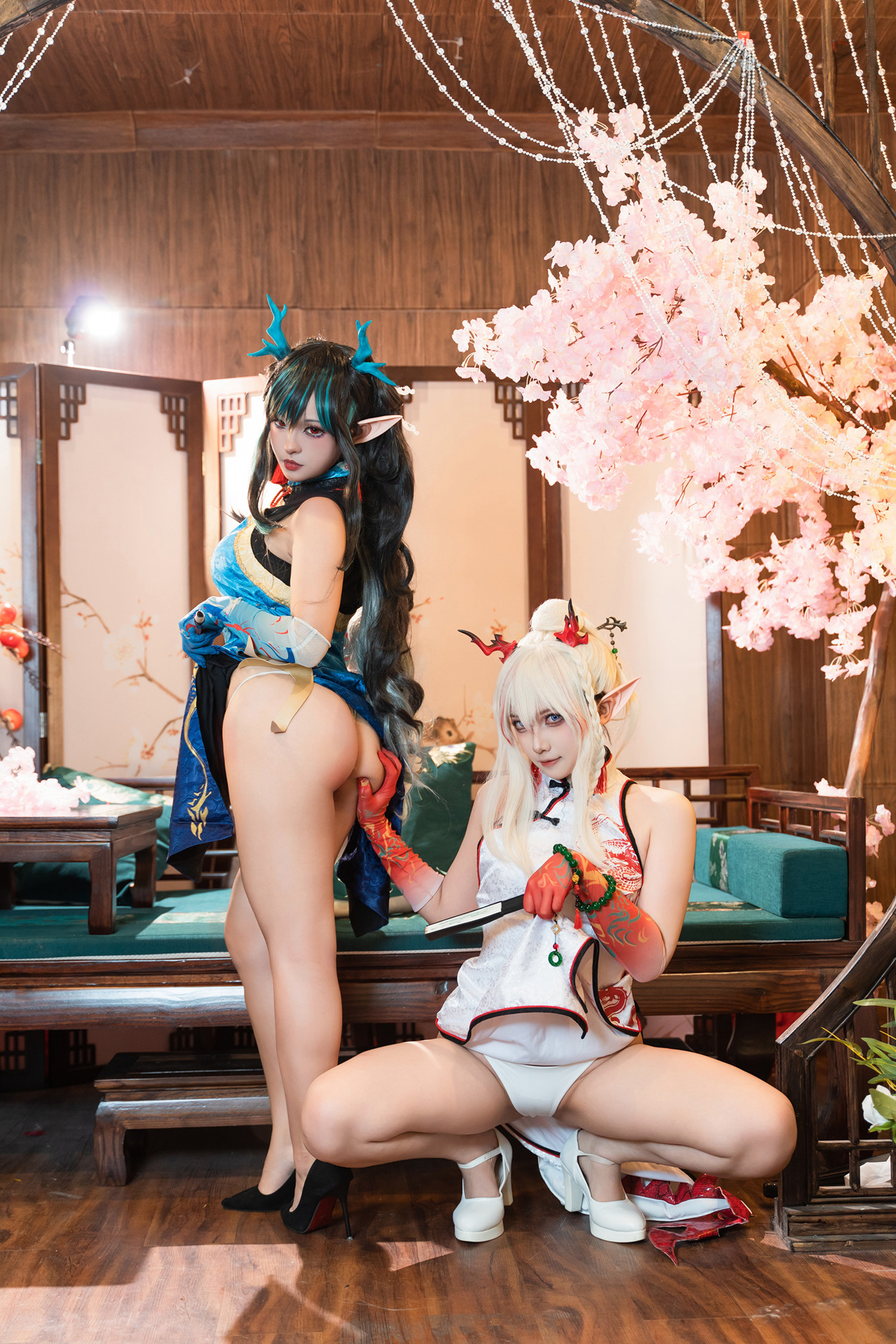 Cosplay 小和甜酒 & 橙风千雅 明日方舟年夕中式双人御守 Set.03
