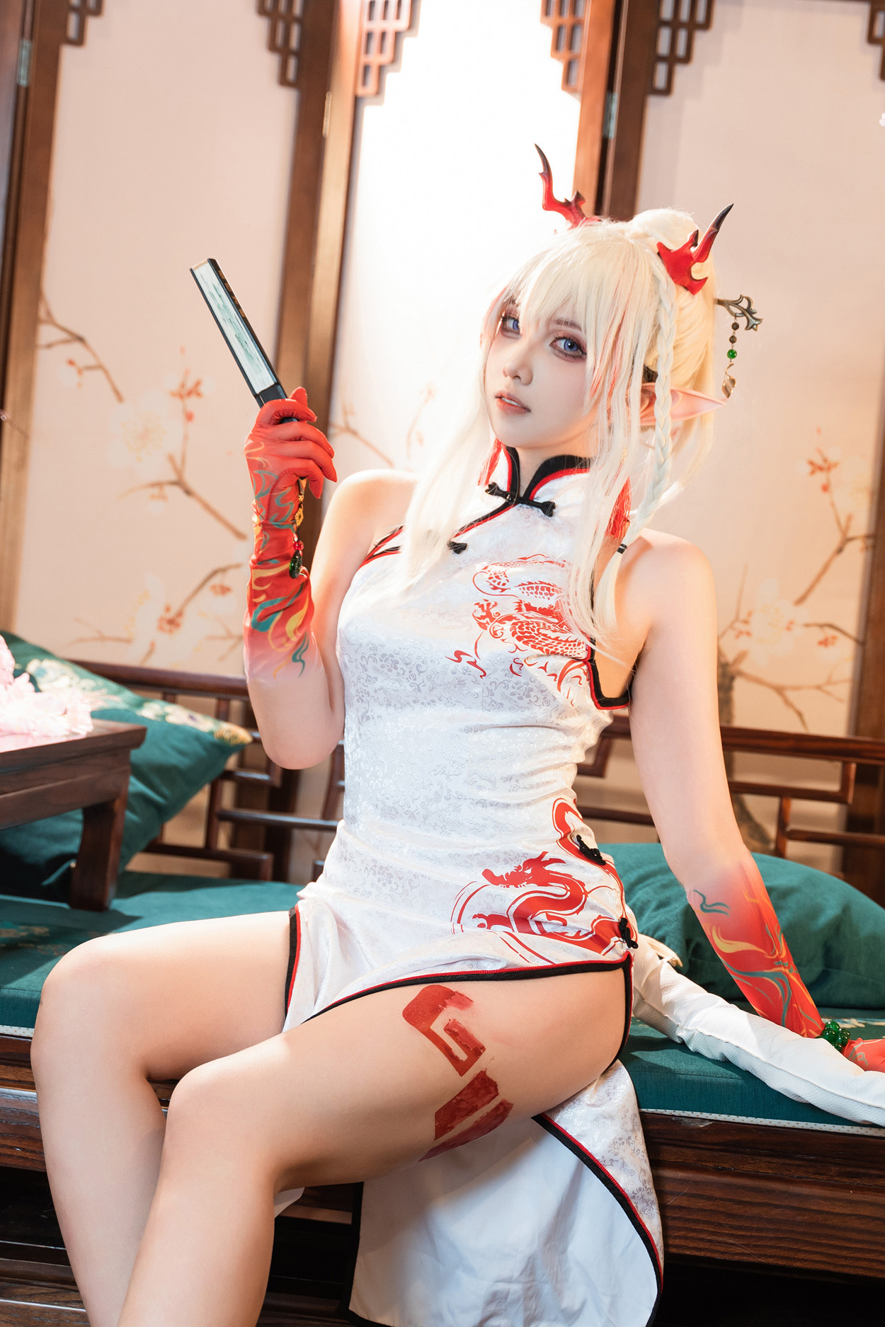 Cosplay 小和甜酒 & 橙风千雅 明日方舟年夕中式双人御守 Set.03