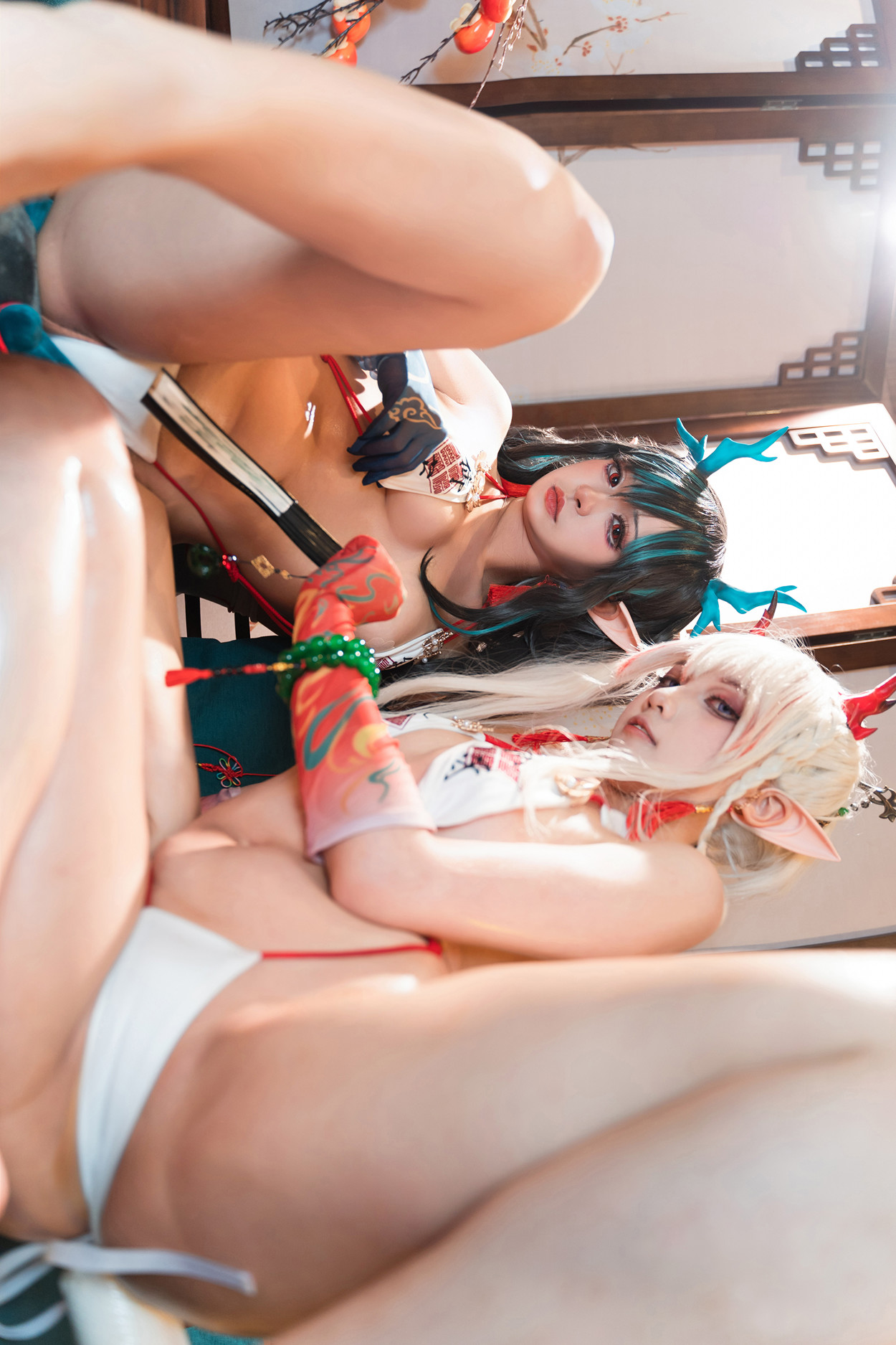 Cosplay 小和甜酒 & 橙风千雅 明日方舟年夕中式双人御守 Set.03