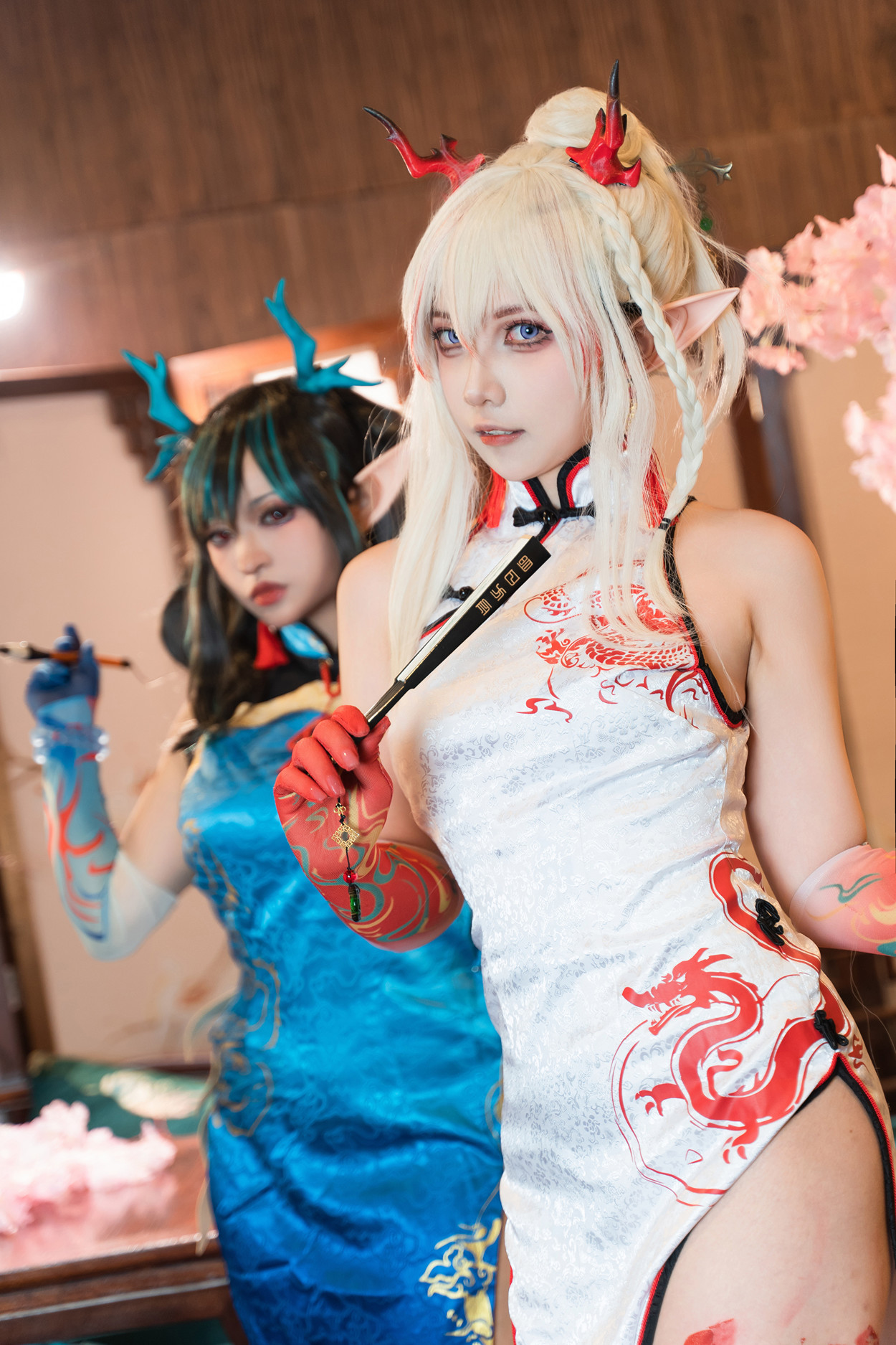 Cosplay 小和甜酒 & 橙风千雅 明日方舟年夕中式双人御守 Set.03